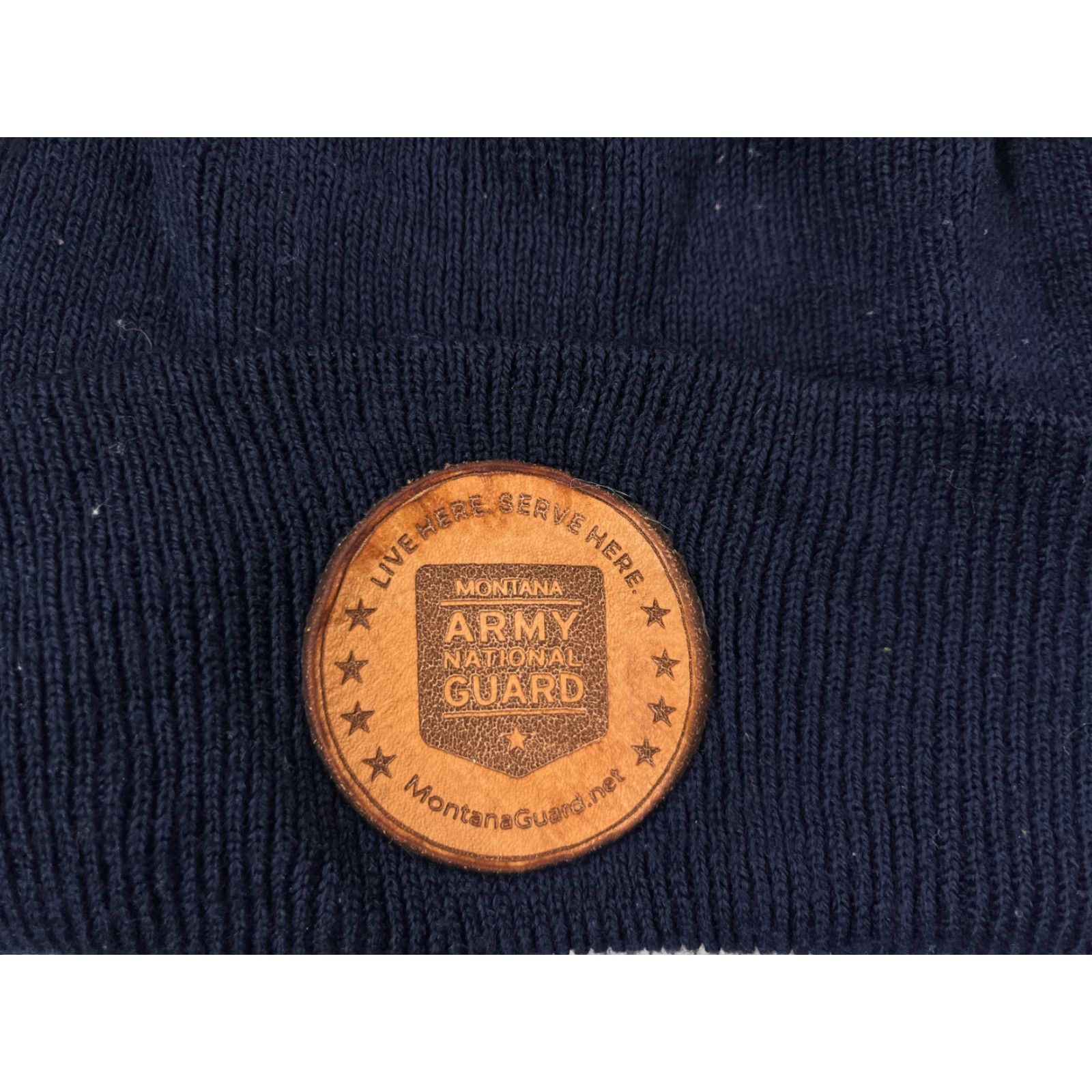 Vintage VINTAGE Montana Army National Guard Beanie Toque Adult OS Blue Knit Acrylic Outdoors Hat Men One Size Blue Army Logo 90s Mens Size ONE SIZE - 2 Thumbnail
