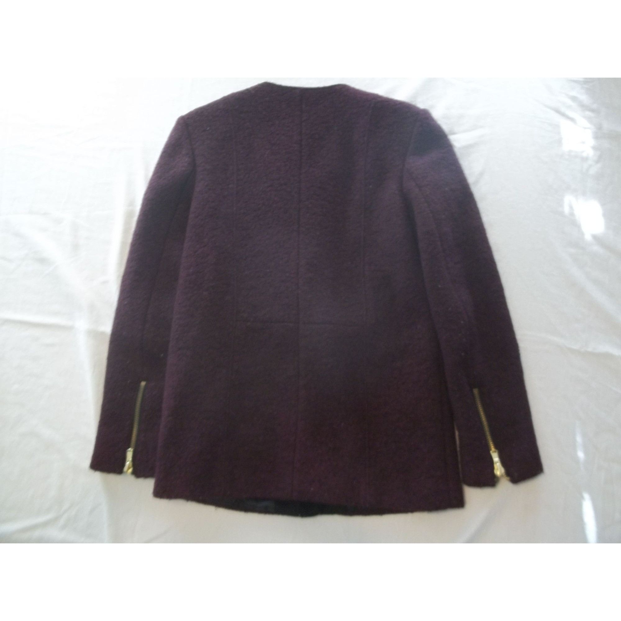 Forever 21 Forever 21 Peacoat Women Sz M Plum Full Zip Wool Long Sleeve Size M / US 6-8 / IT 42-44 - 6 Thumbnail
