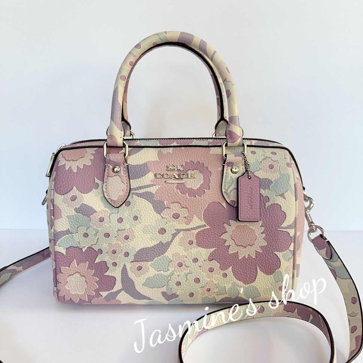 Coach NWT Coach Rowan Satchel Bag With Floral Print CBG82 Size ONE SIZE - 1 Thumbnail