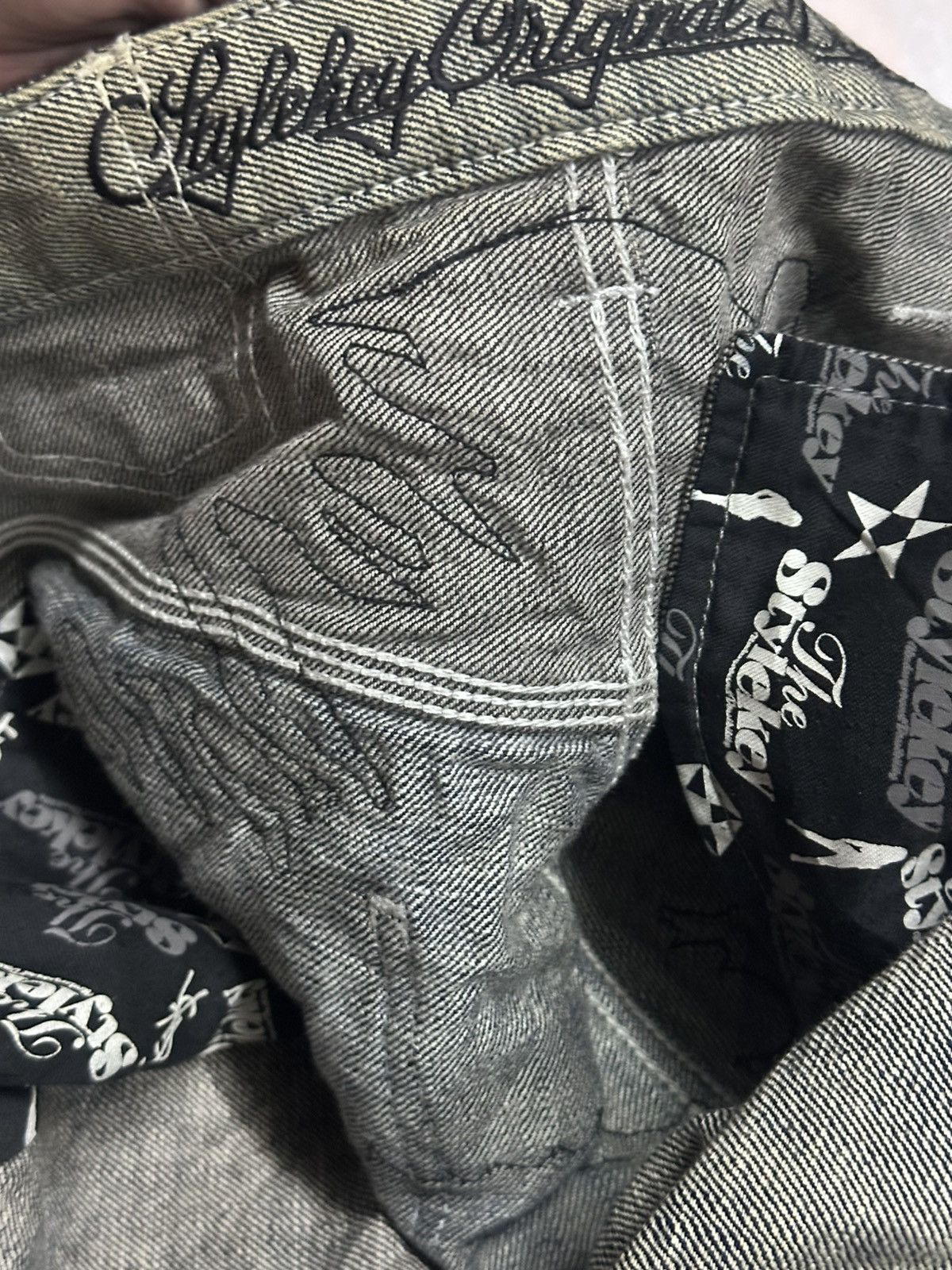 Japanese Brand TheStyleKey Embroidered Vintage Jean Baggy Loose Style Faded Size US 33 - 9 Thumbnail