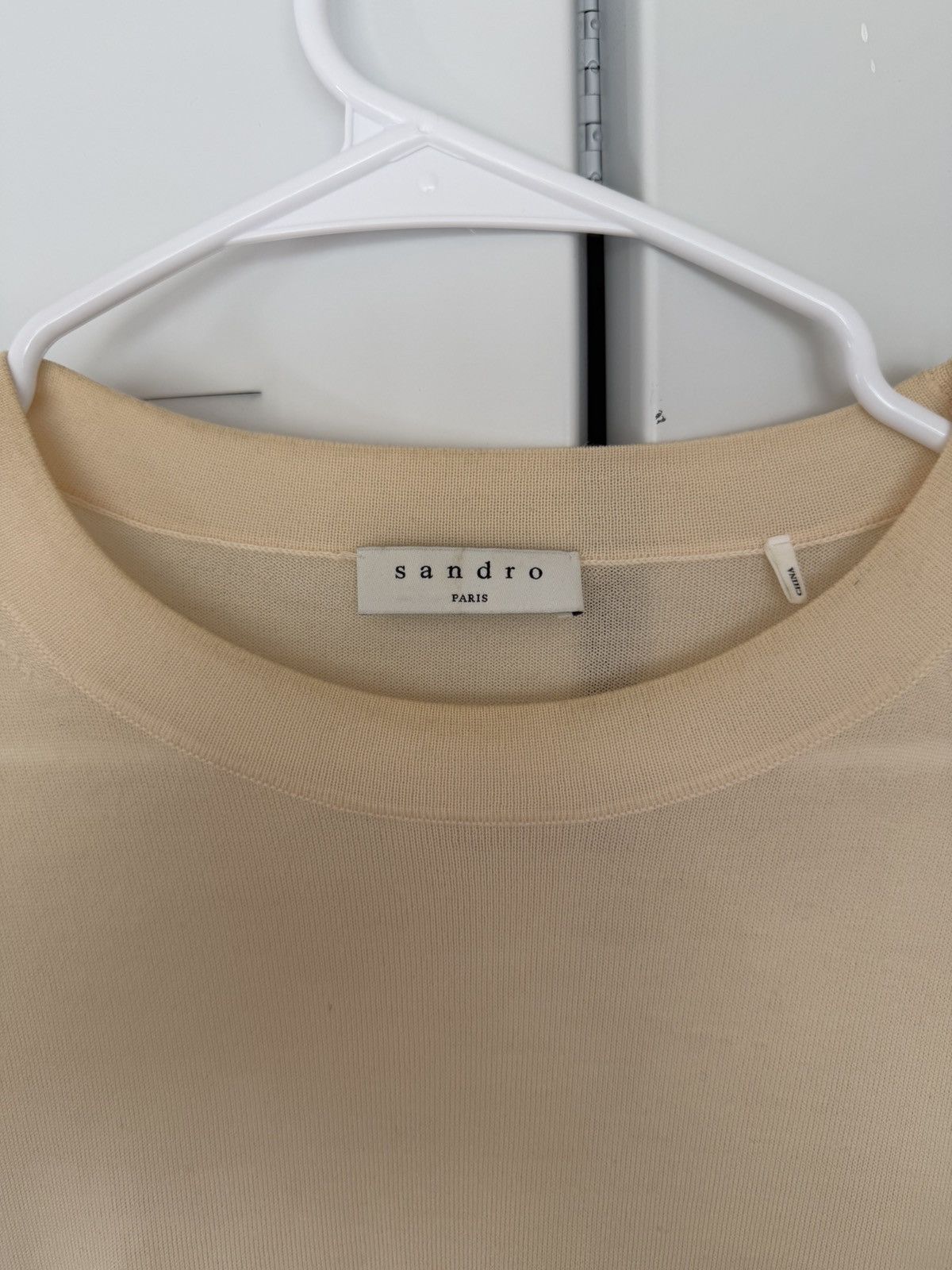 Sandro Sandro Paris Cream Lightweight Knit Sweater Size US M / EU 48-50 / 2 - 3 Thumbnail