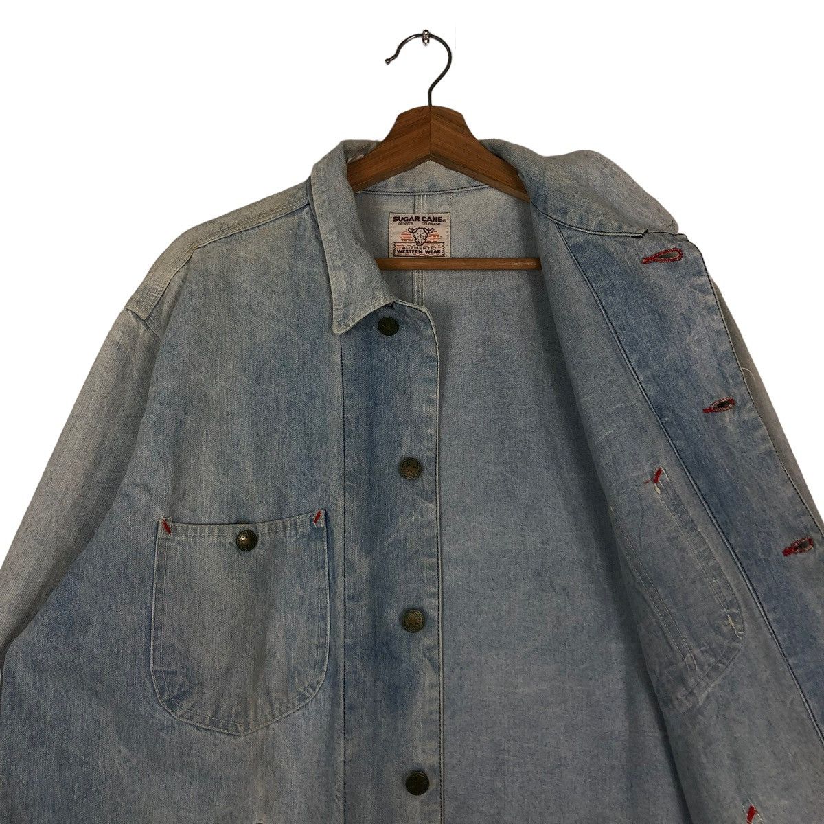Sugar Cane 🔥VINTAGE DENIM CHORE JACKET SUGAR CANE WESTERN WEAR USA Size US L / EU 52-54 / 3 - 12 Thumbnail
