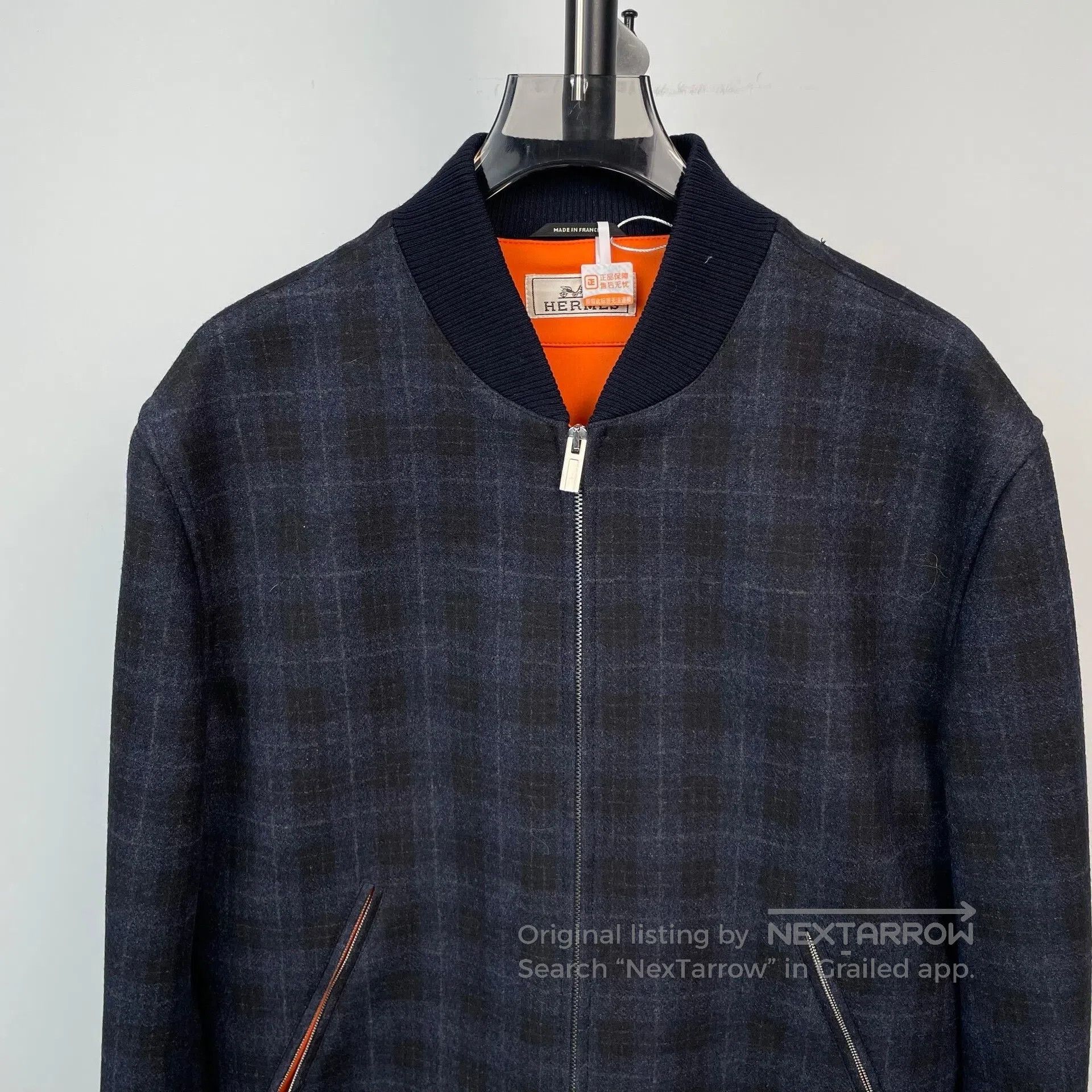 Hermes Hermes Navy check wool pilot jacket| Size US S / EU 44-46 / 1 - 3 Thumbnail
