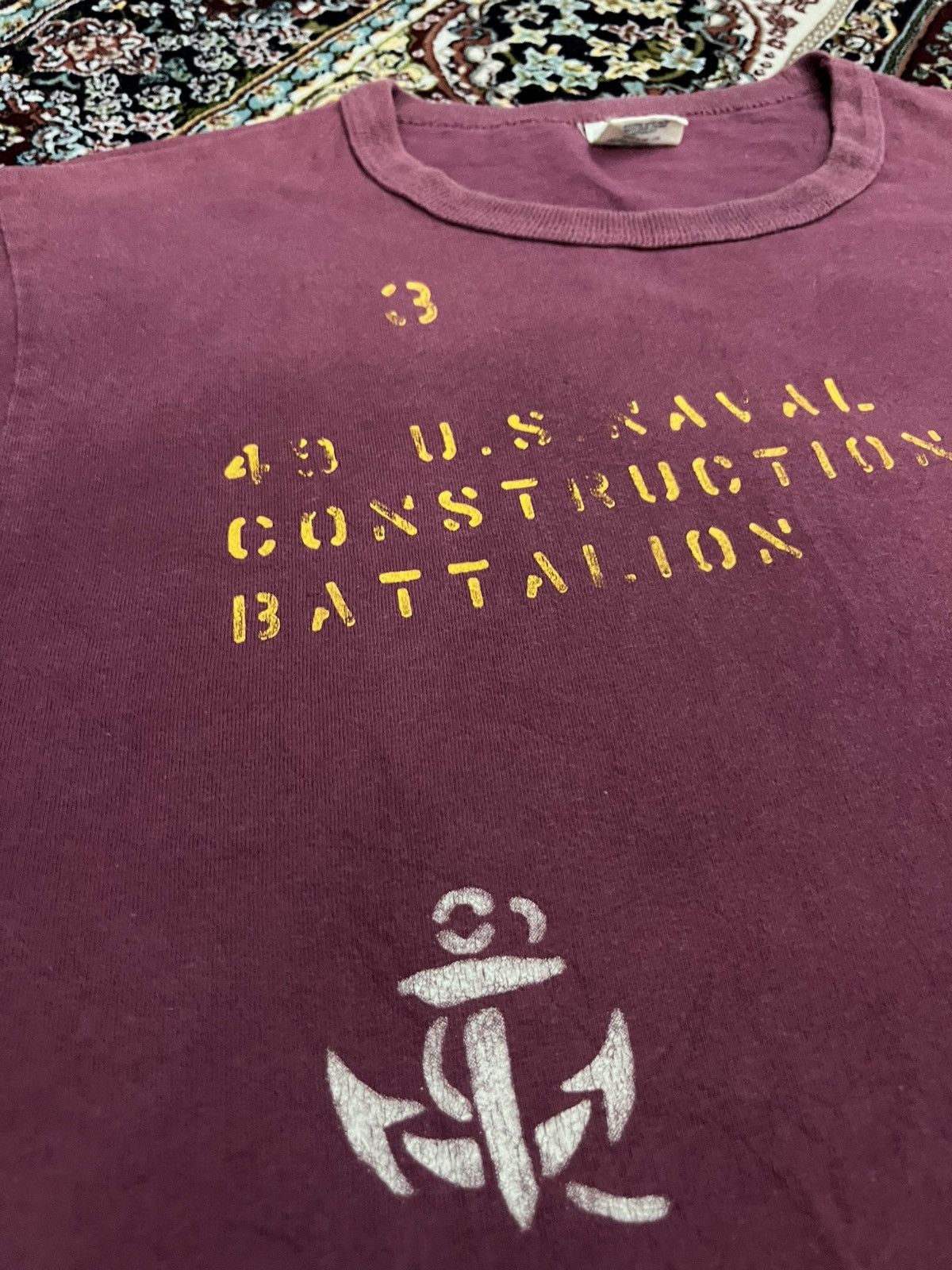Buzz Rickson's 💥Faded Maroon US naval construction battalion BUZZ RICKSONS Size US S / EU 44-46 / 1 - 4 Thumbnail