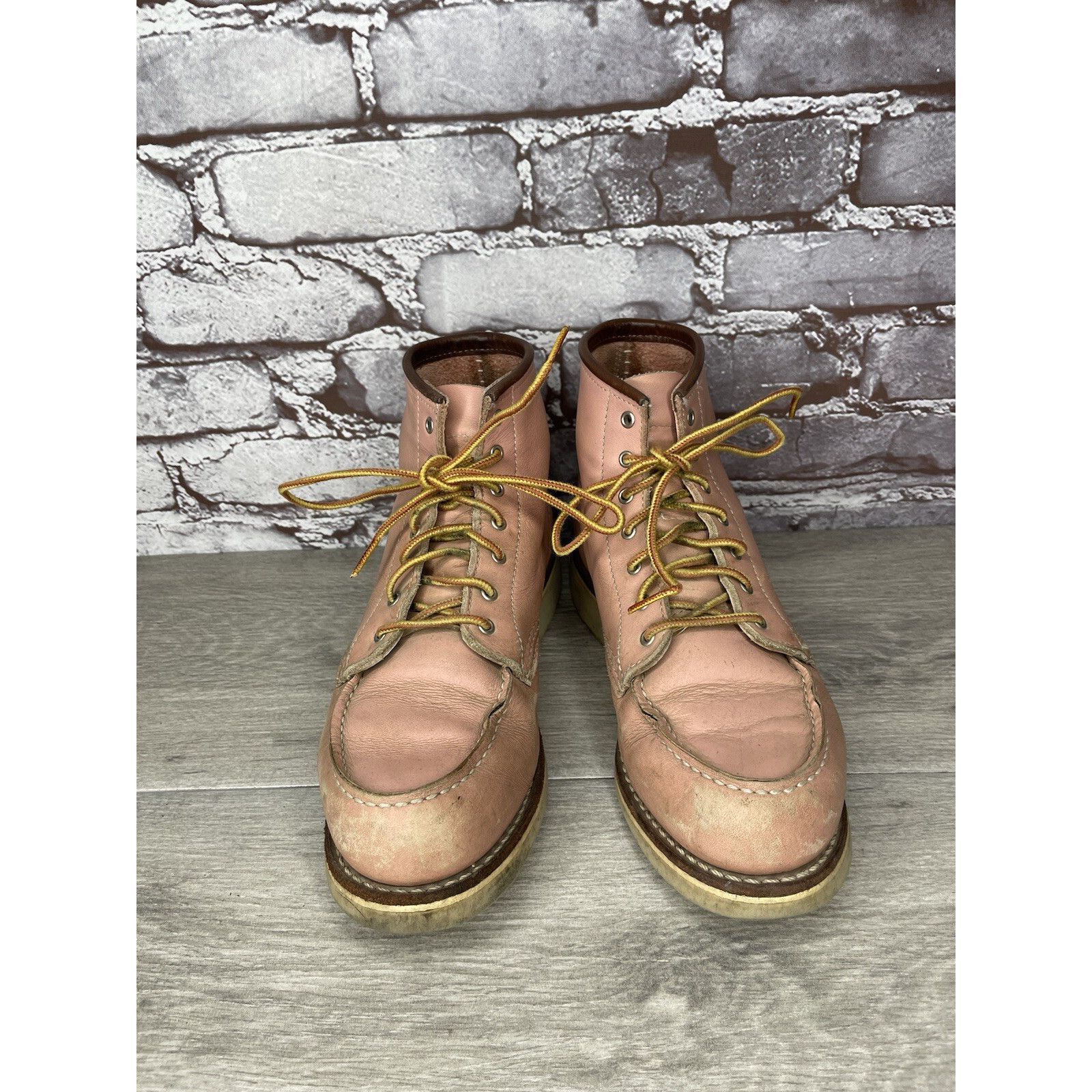 Red Wing Red Wing 3387 Rose Pink Leather Lace Up Work Boots Women's S Size US 8.5 / IT 38.5 - 15 Thumbnail