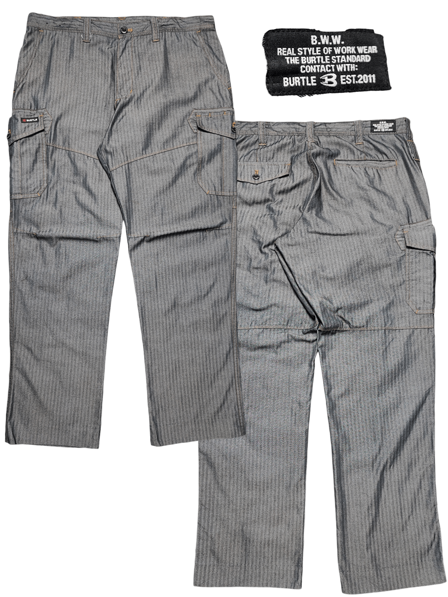Japanese Brand Workwear Cargo Pants Hickory Japan by Burtle Size US 30 / EU 46 - 1 Thumbnail