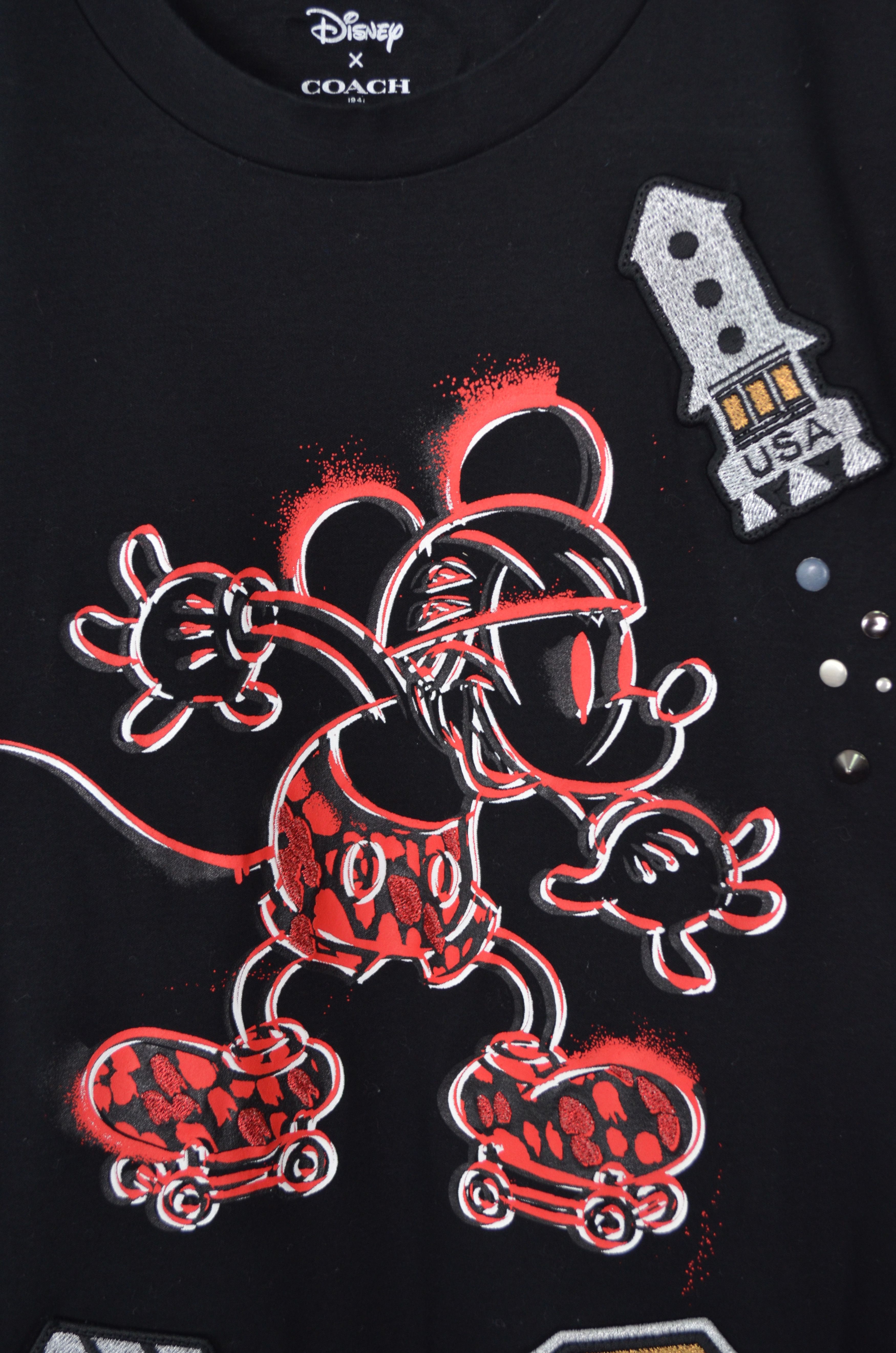 Coach × Mickey Mouse COACH X Mickey Mouse Space Rivet T Shirt Black Size Small Size S / US 4 / IT 40 - 4 Thumbnail