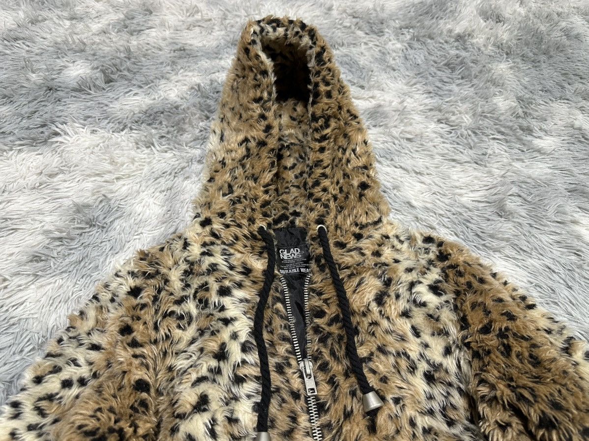 Hysteric Glamour 🔥Sick Y2K Glad News Leopard Fur Hoodie Vkei Punk Size US M / EU 48-50 / 2 - 3 Thumbnail
