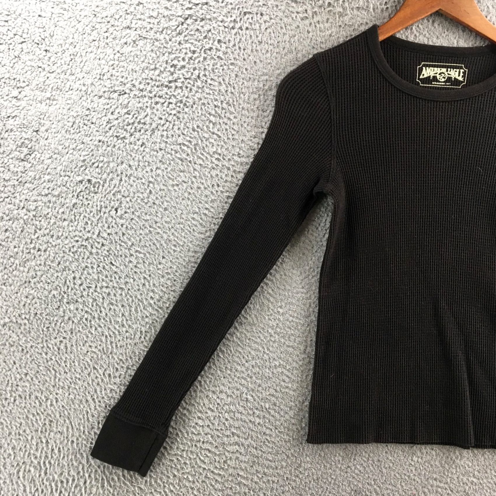 American Eagle Outfitters American Eagle Outfitters Sweater Womens S Black Cotton Blend Knit Crew Neck Long Sleeve Pullover Size S / US 4 / IT 40 - 4 Thumbnail