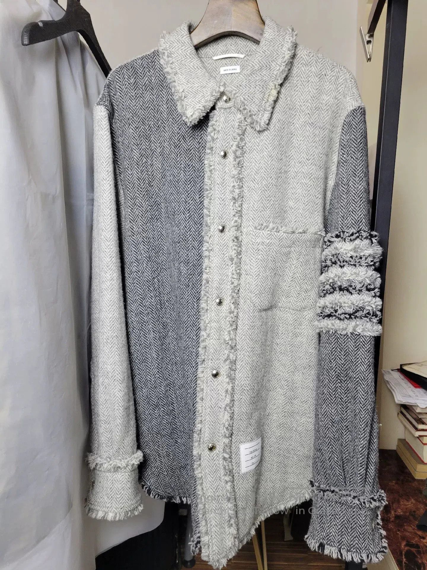 Thom Browne Thom Browne Frayed Panel Shirt Jacket. Size US L / EU 52-54 / 3 - 1 Thumbnail