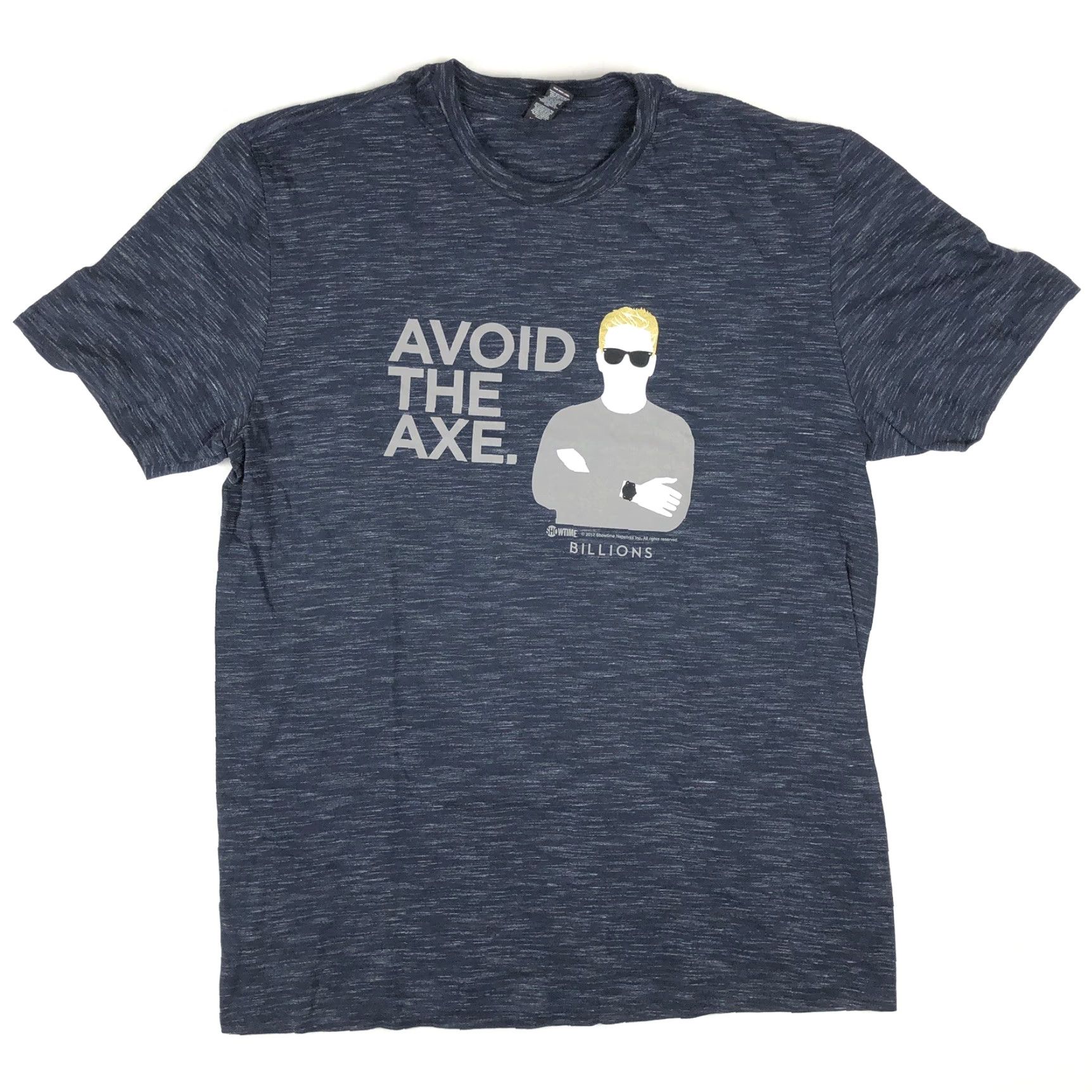 Vintage BILLIONS Shirt Men Medium Blue Tee | District Made | Navy | TV Show Promo | Short Sleeve Crew Neck | Unisex Adults | 50% Cotton 50% Polyester Size US M / EU 48-50 / 2 - 2 Thumbnail