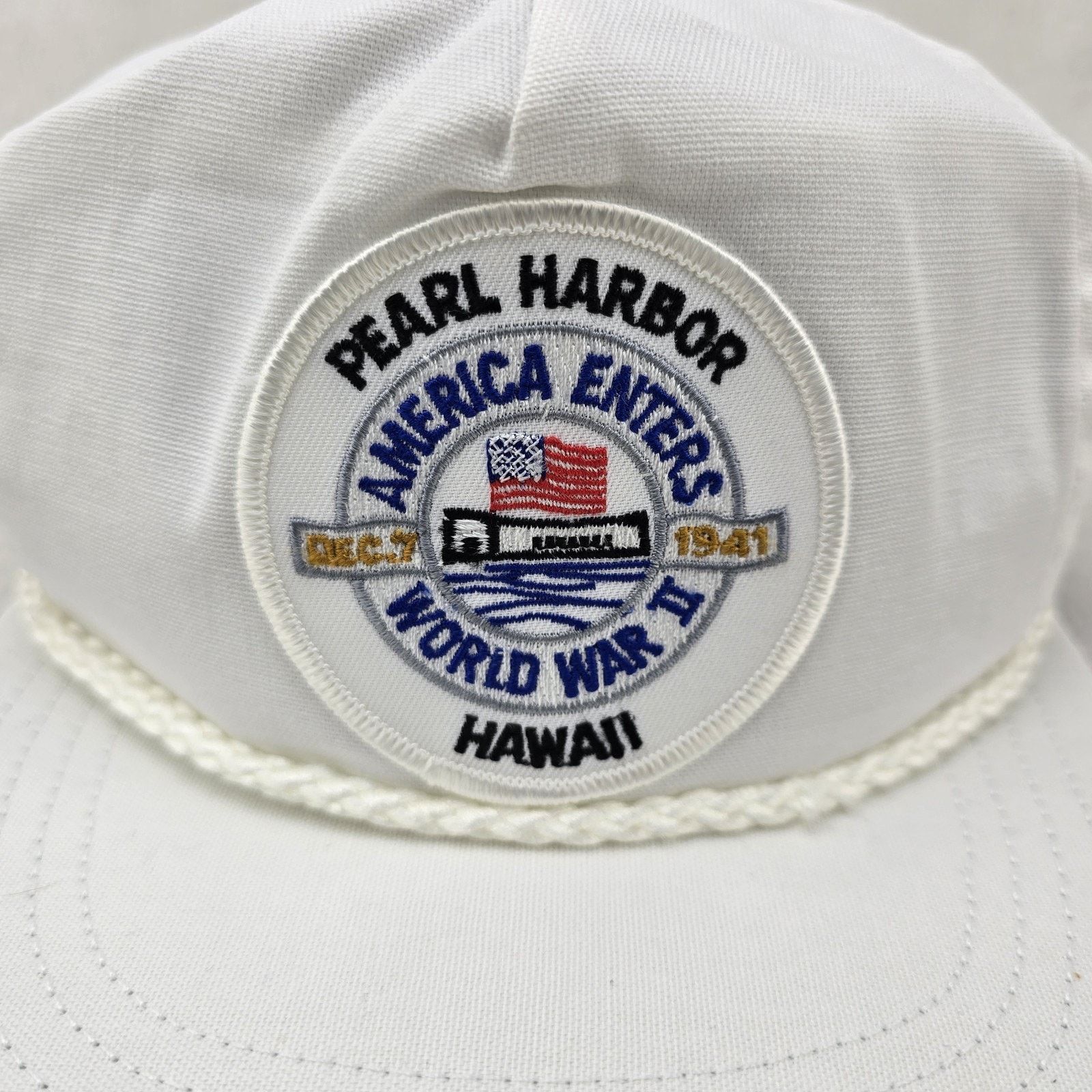 Other Vintage SKM Pearl Harbor Hawaii World War Snapback Rope Hat Size ONE SIZE - 2 Thumbnail