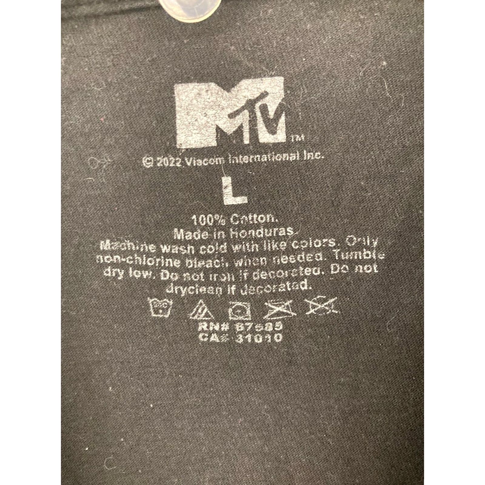 Logo 7 MT&V MTV Logo TShirt Men Large Black Graphic Print Crew Neck Cotton Jersey All Seasons Music 90s Theme Mens Size US L / EU 52-54 / 3 - 5 Thumbnail