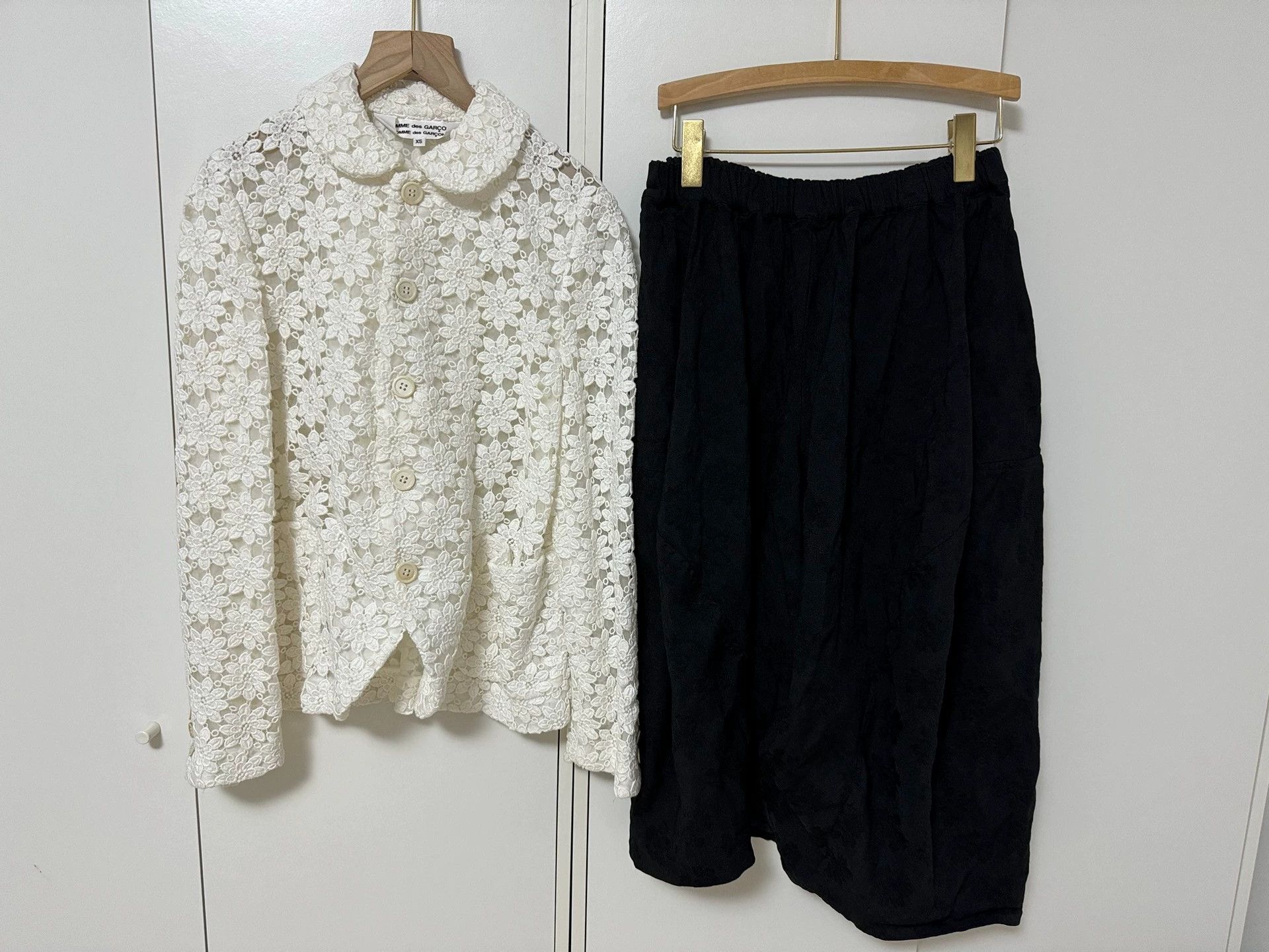 CDG White Lace Top & Black Skort Set - dmc