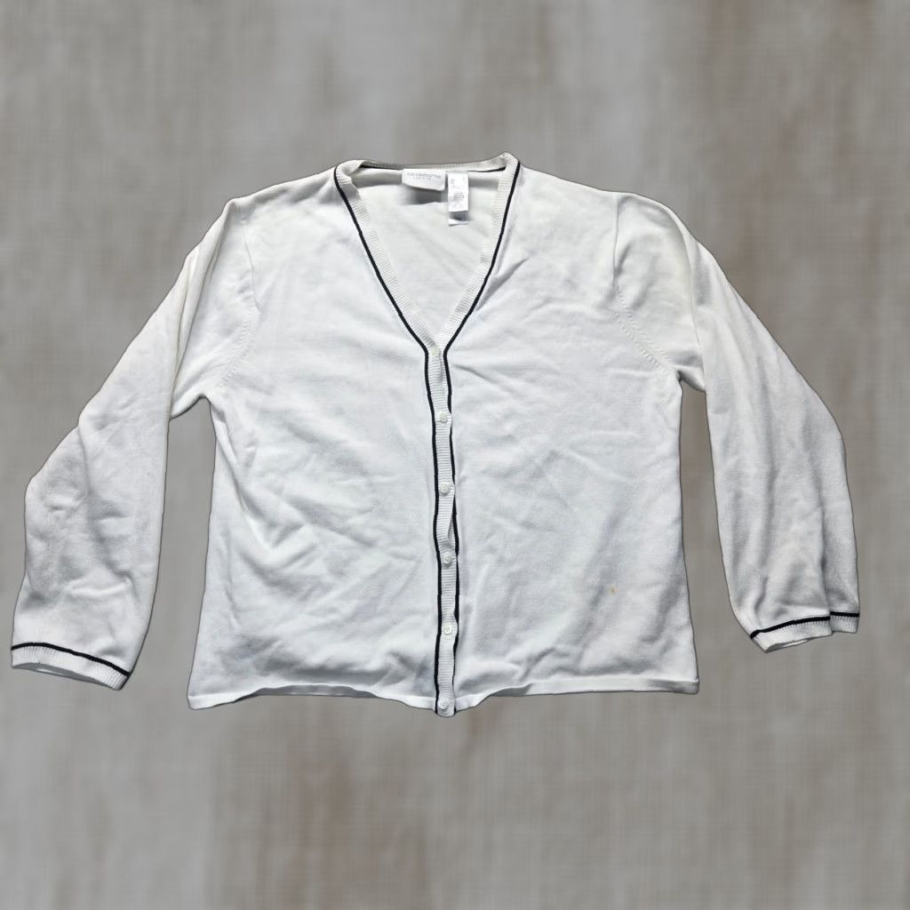 Liz Claiborne Liz Claiborne Solid White Button Up Cardigan Sweater Adult Women's Size XL Size XL / US 12-14 / IT 48-50 - 1 Thumbnail