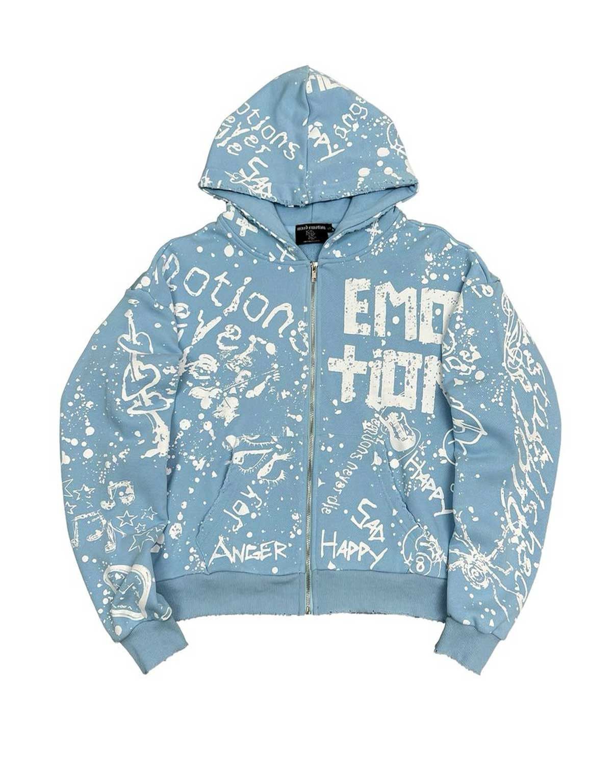 Other Mixed Emotions Graffiti Zip Up Hoodie Blue Size US S / EU 44-46 / 1 - 1 Thumbnail