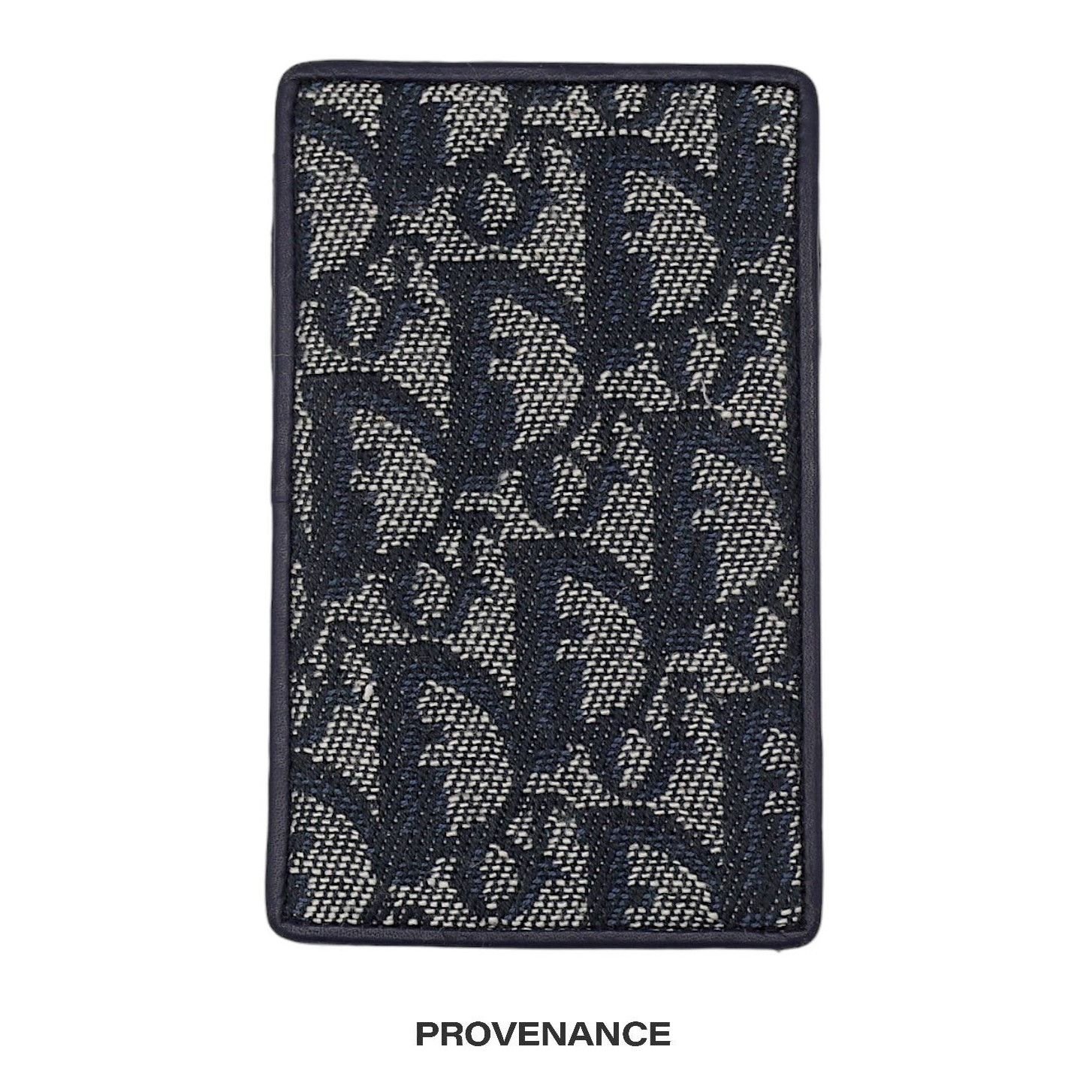 image of Dior Trotter Card Holder Wallet - Monogram Navy in Blue, Women's