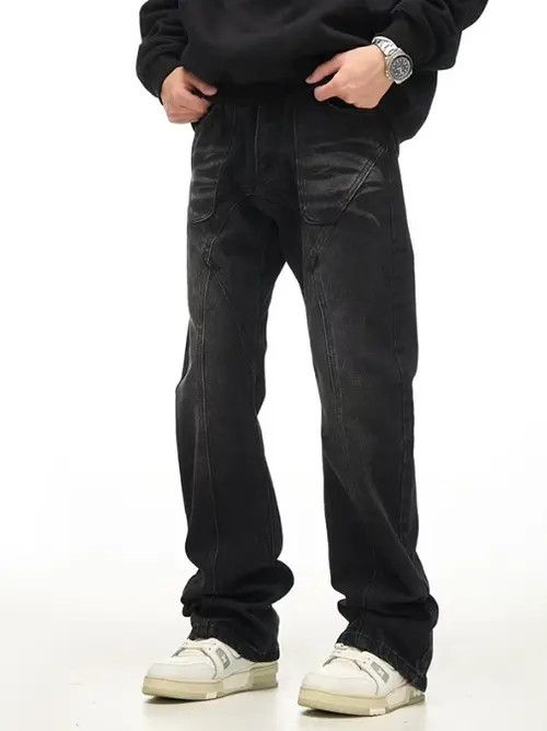 VIBE Retro street patchwork pockets straight loose jeans y2k Size US 32 / EU 48 - 7 Thumbnail