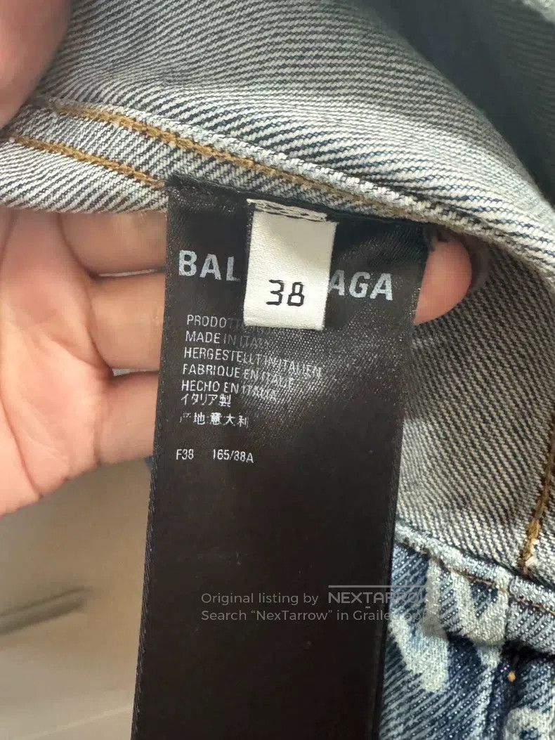 Balenciaga Balenciaga Blue Logo Printed Washed Denim Jacket Size XS / US 0-2 / IT 36-38 - 5 Thumbnail