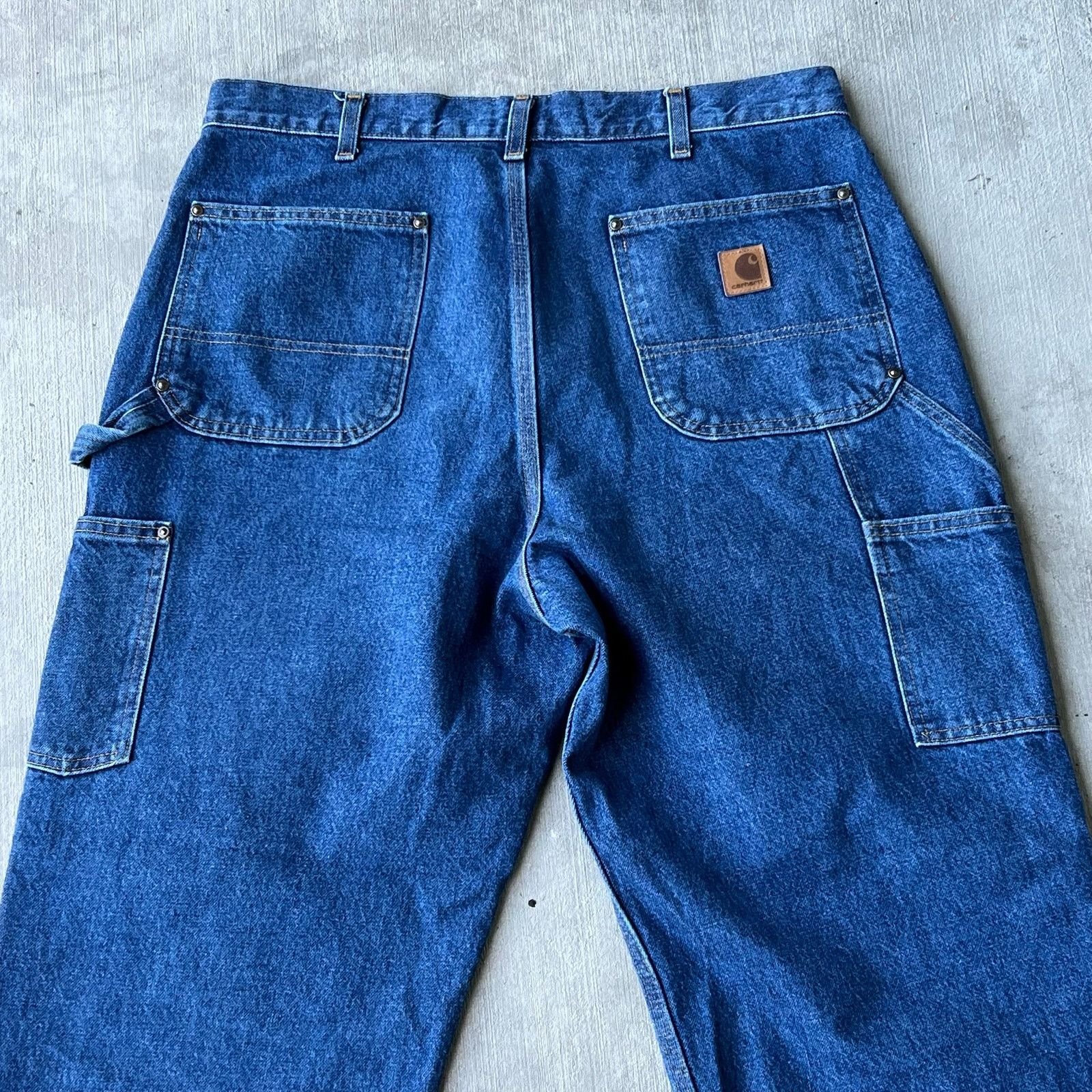 Carhartt × Vintage Carhartt denim blue jean double knee work carpenter pants Size US 35 - 6 Thumbnail