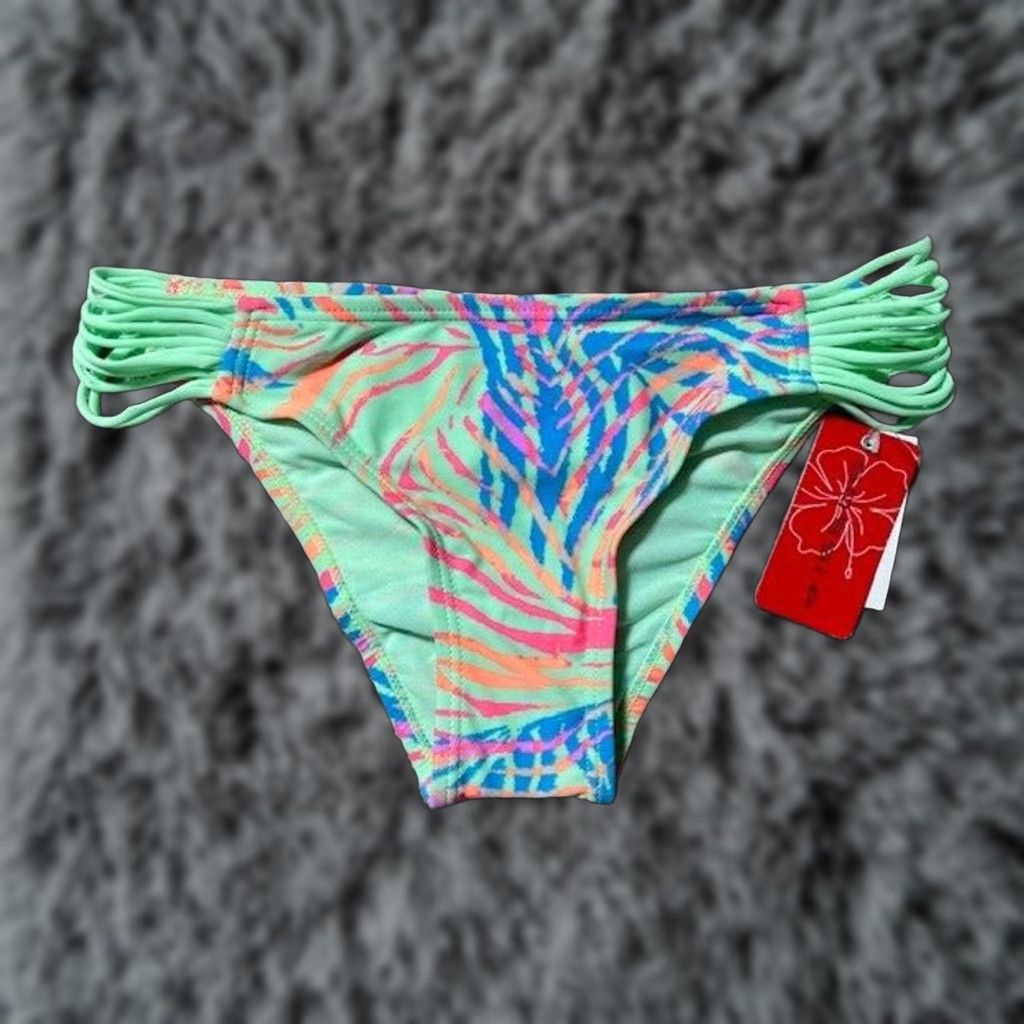 Swims Gossip Bikini Swim Bottom Medium M Green Zebra Print Pastel Neon Retro Y2K Festival Beach Resort Women's Swimwear Size 32" / US 10 / IT 46 - 1 Thumbnail