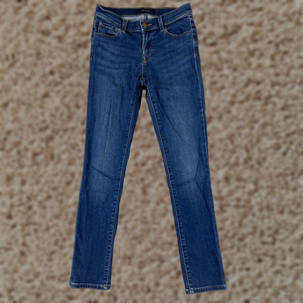 J Brand J.Brand Jeans Womens 25 Blue Denim Skinny Low Rise Cotton Blend 24x26 5-Pocket Design Zip Closure - Regular Fit Mens? Size 42" / US 20 - 1 Thumbnail