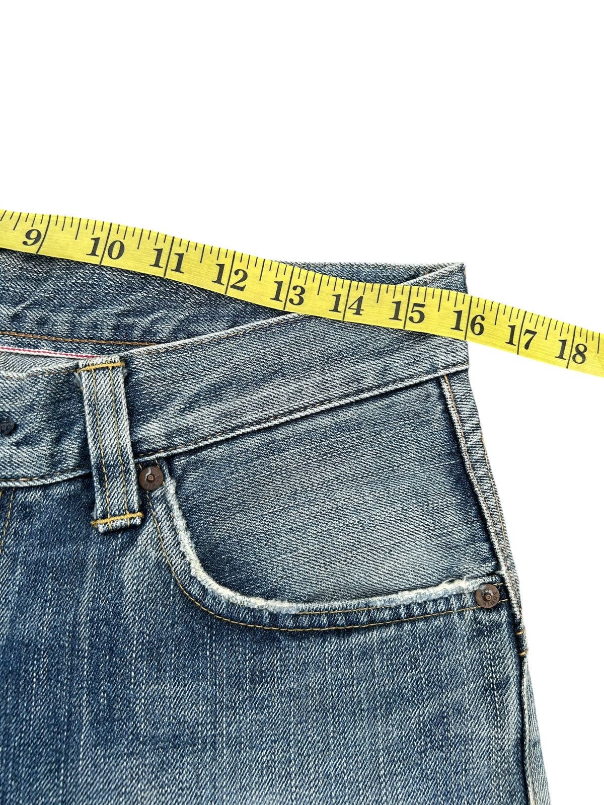 Kapital Vintage Edwin half Selvedge Distressed Denim Jeans Size US 32 / EU 48 - 15 Thumbnail