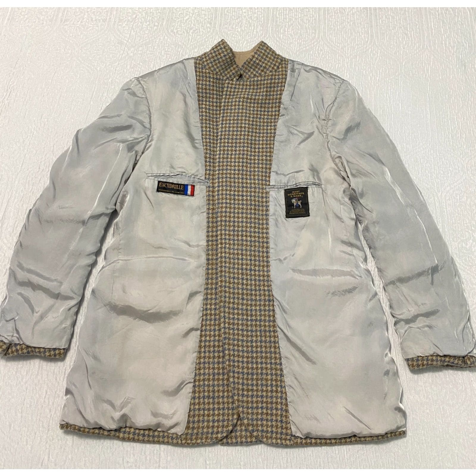 Hart Schaffner Marx VINTAGE Hart Schaffner Marx Brown Plaid Blazer Coat J Svoboda Sons Men's Store Mens 40 Brown Plaid Blazer Coat Vintage Hart Schaffner Marx Size 40R - 7 Thumbnail