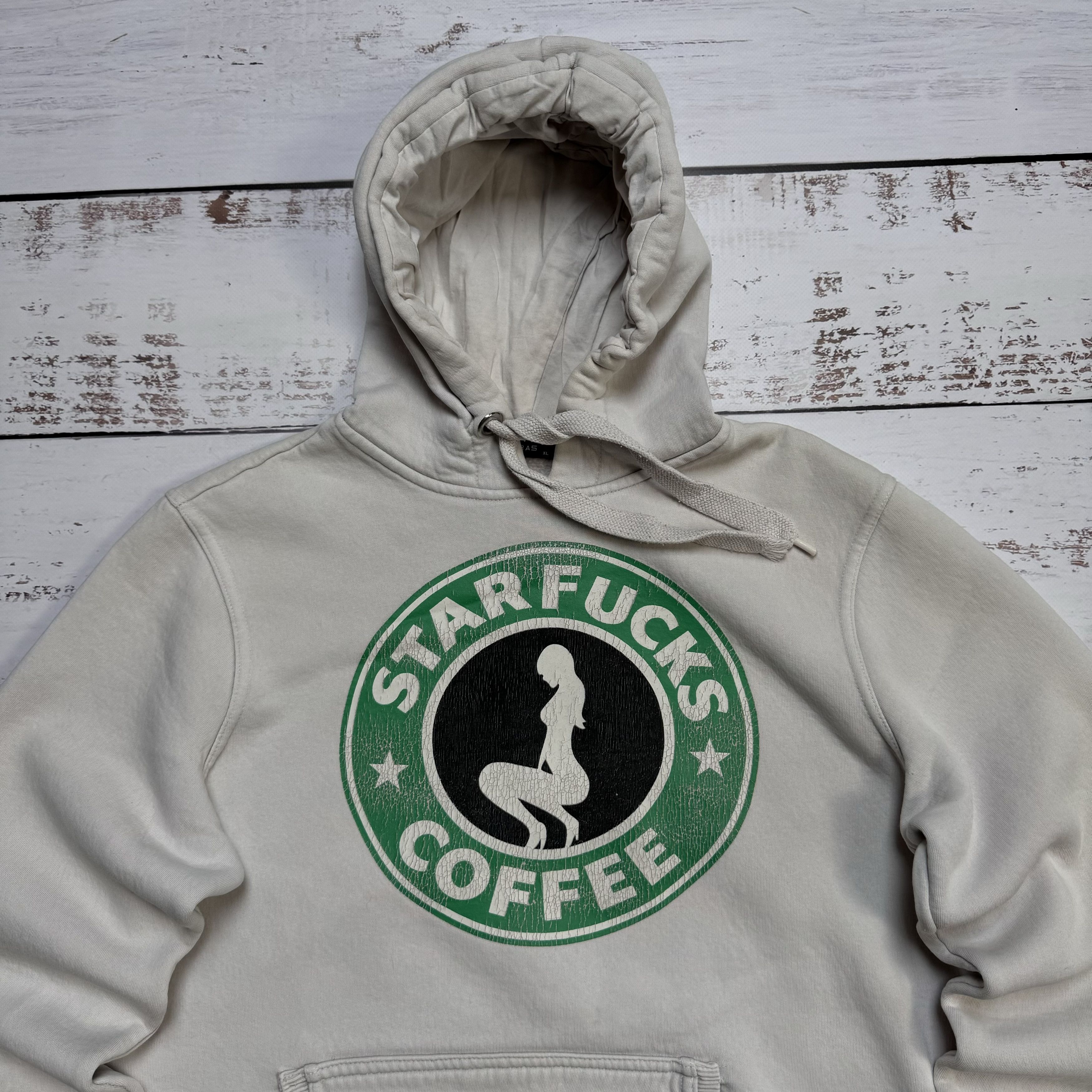 Hook-Ups × Vintage STAR FUCKS COFFE CRAZY VINTAGE HOODIE PORNSTAR STYLE Y2K Size US M / EU 48-50 / 2 - 2 Thumbnail