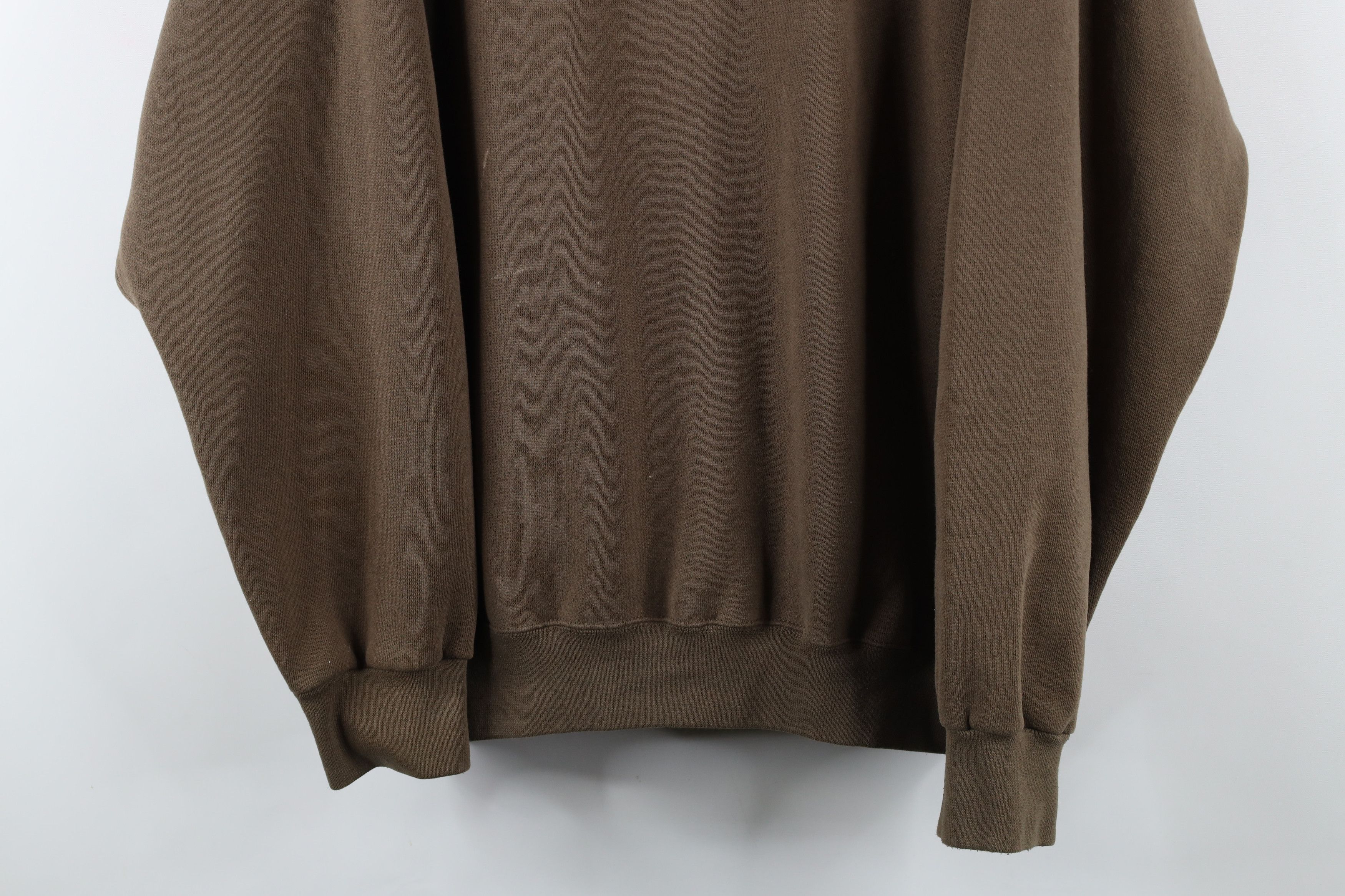 Vintage Vintage 90s Streetwear Blank Crewneck Sweatshirt Brown USA Size US XXL / EU 58 / 5 - 3 Thumbnail