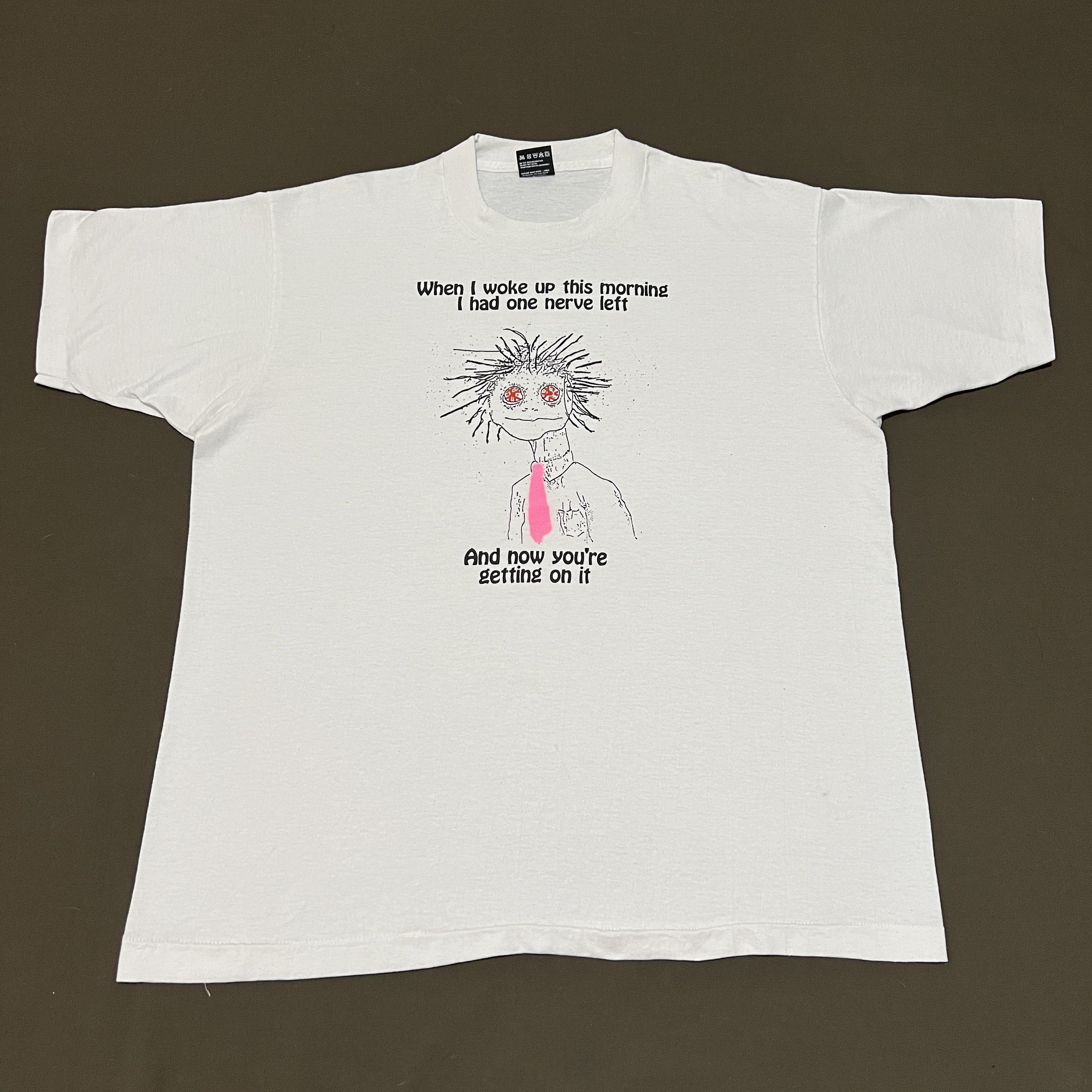 Vintage Vintage 90s I Had One Nerve Left Funny Humor Tee XL Size US XL / EU 56 / 4 - 2 Thumbnail