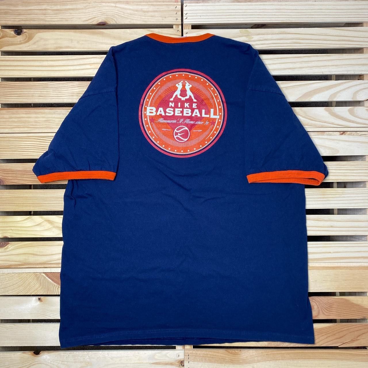 Nike Vintage Nike Navy Blue Baseball Ringer Tee Size Large Size US L / EU 52-54 / 3 - 1 Thumbnail