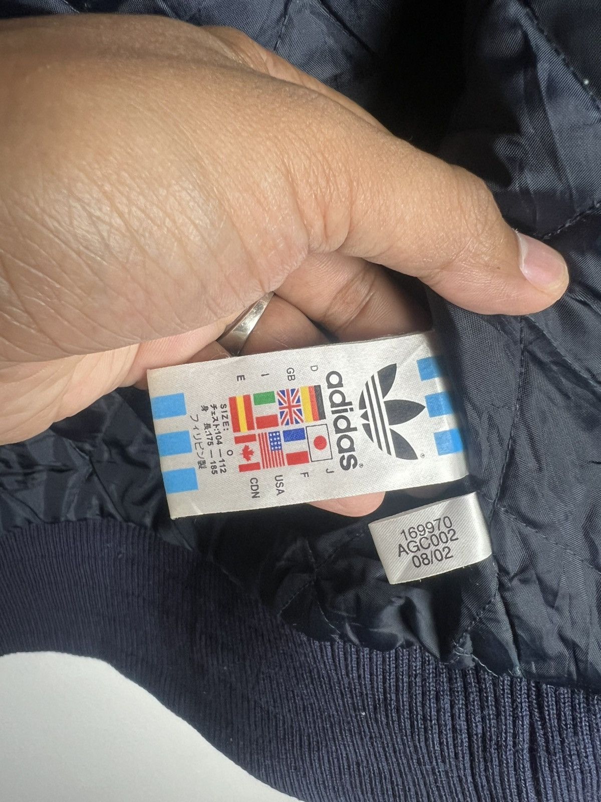 Adidas Vintage 90s Adidas Trefoil Quilted Wool Zip Up Jacket Size US L / EU 52-54 / 3 - 14 Thumbnail
