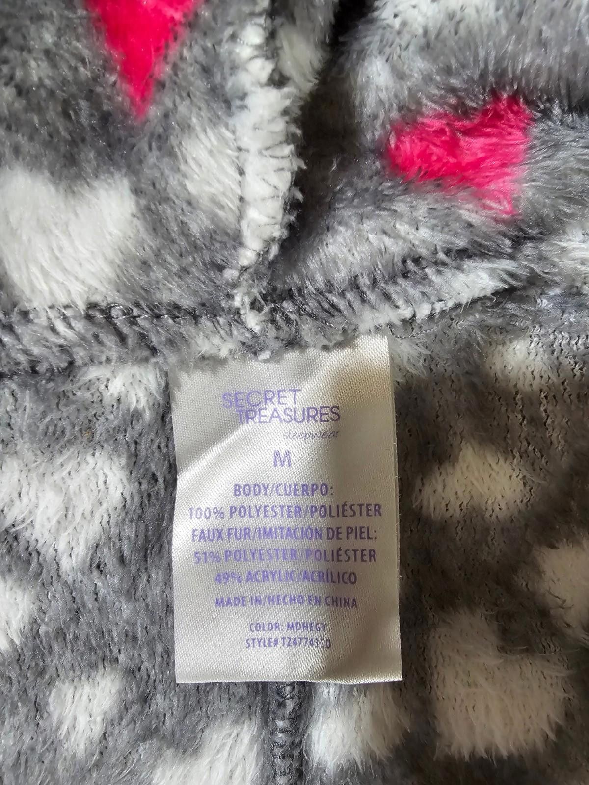 Designer secret treasures hooded hearts allover 1 Piece pajamas M Size ONE SIZE - 3 Thumbnail