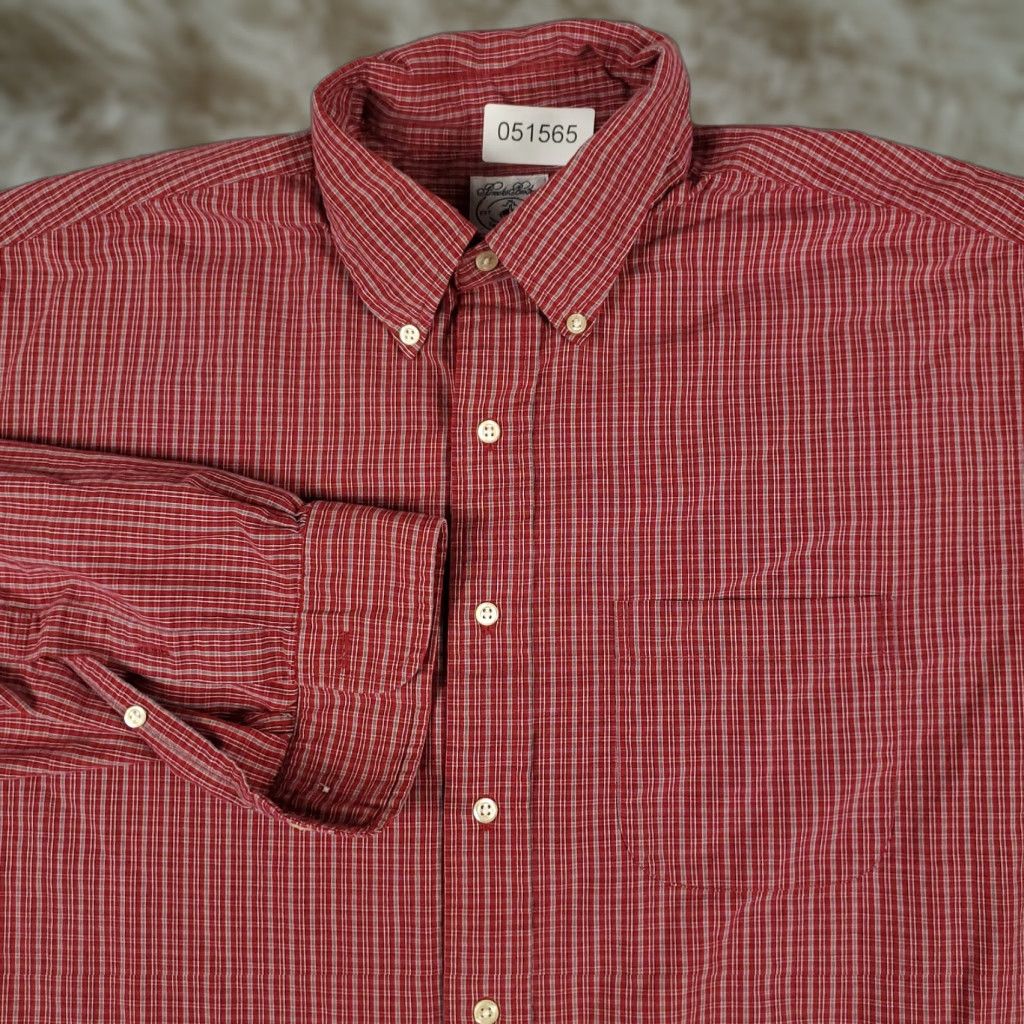 Brooks Brothers Brooks Brothers Shirt Mens L Red Plaid Button-Up Long Sleeve Casual/Business/Workwear Size US L / EU 52-54 / 3 - 1 Thumbnail