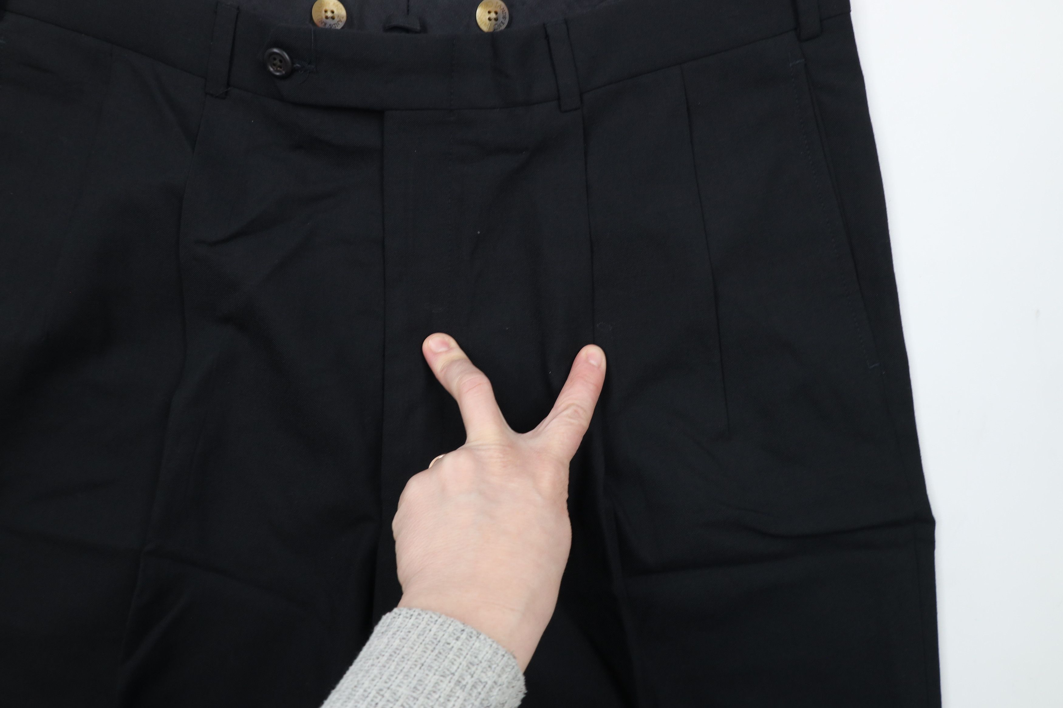 Lands' End × Vintage Vintage 90s Lands End Wide Leg Chino Pants Trousers Black Size US 36 / EU 52 - 6 Thumbnail
