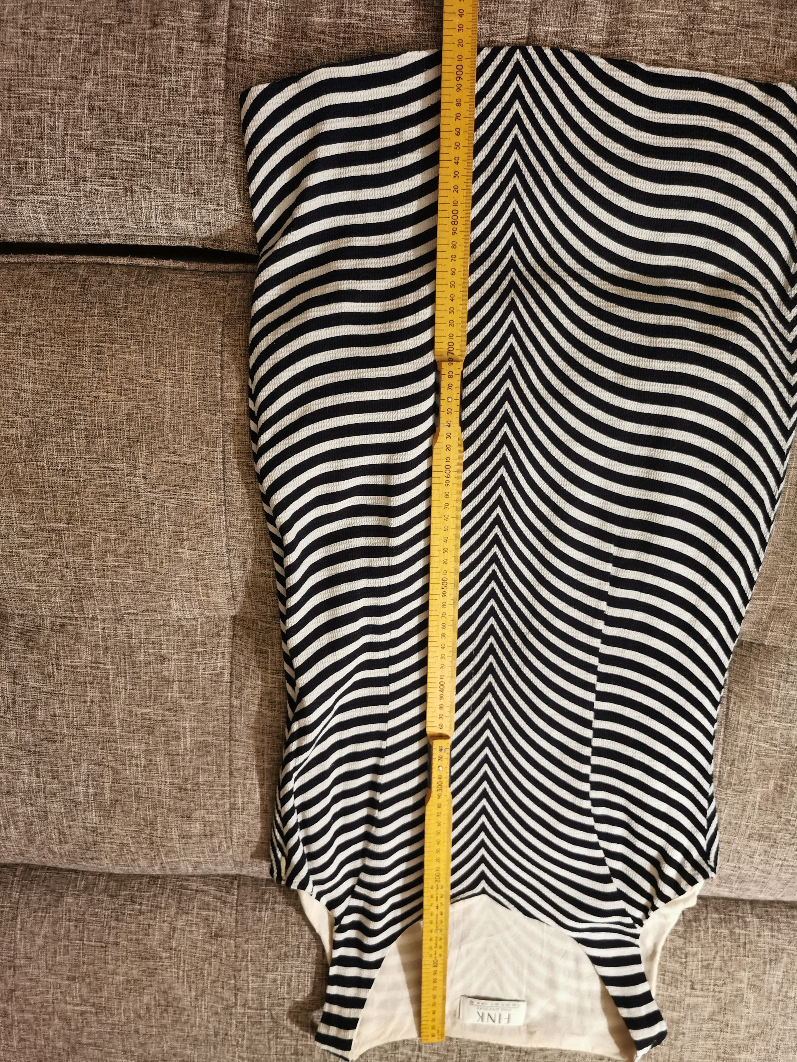Other FINK fine dresses Stripy chevron dress. Vintage. 60s 70s Size XXL / US 16-18 / IT 52-54 - 8 Thumbnail
