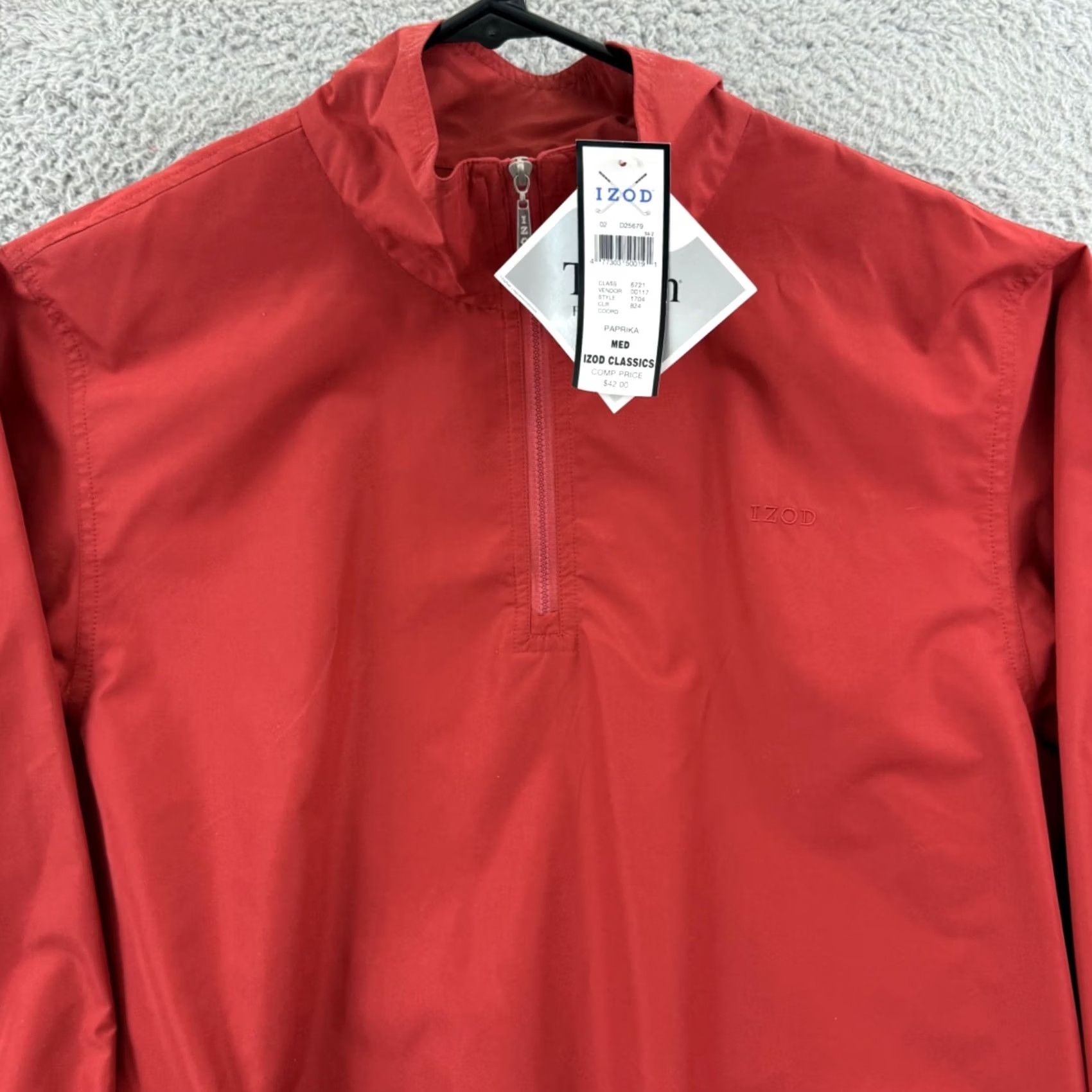 Izod VINTAGE IZOD Jacket Womens Red Windbreaker Jacket IZOD Medium Red 90s Sports Linen? (Note: No new words added; adjust as per constraints) Size M / US 6-8 / IT 42-44 - 3 Thumbnail