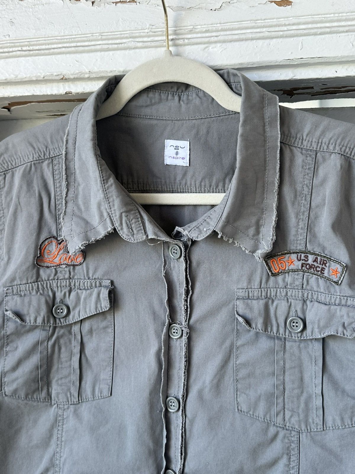 If Six Was Nine Vintage Distressed Oversized Khaki Shirt Size L / US 10 / IT 46 - 5 Thumbnail