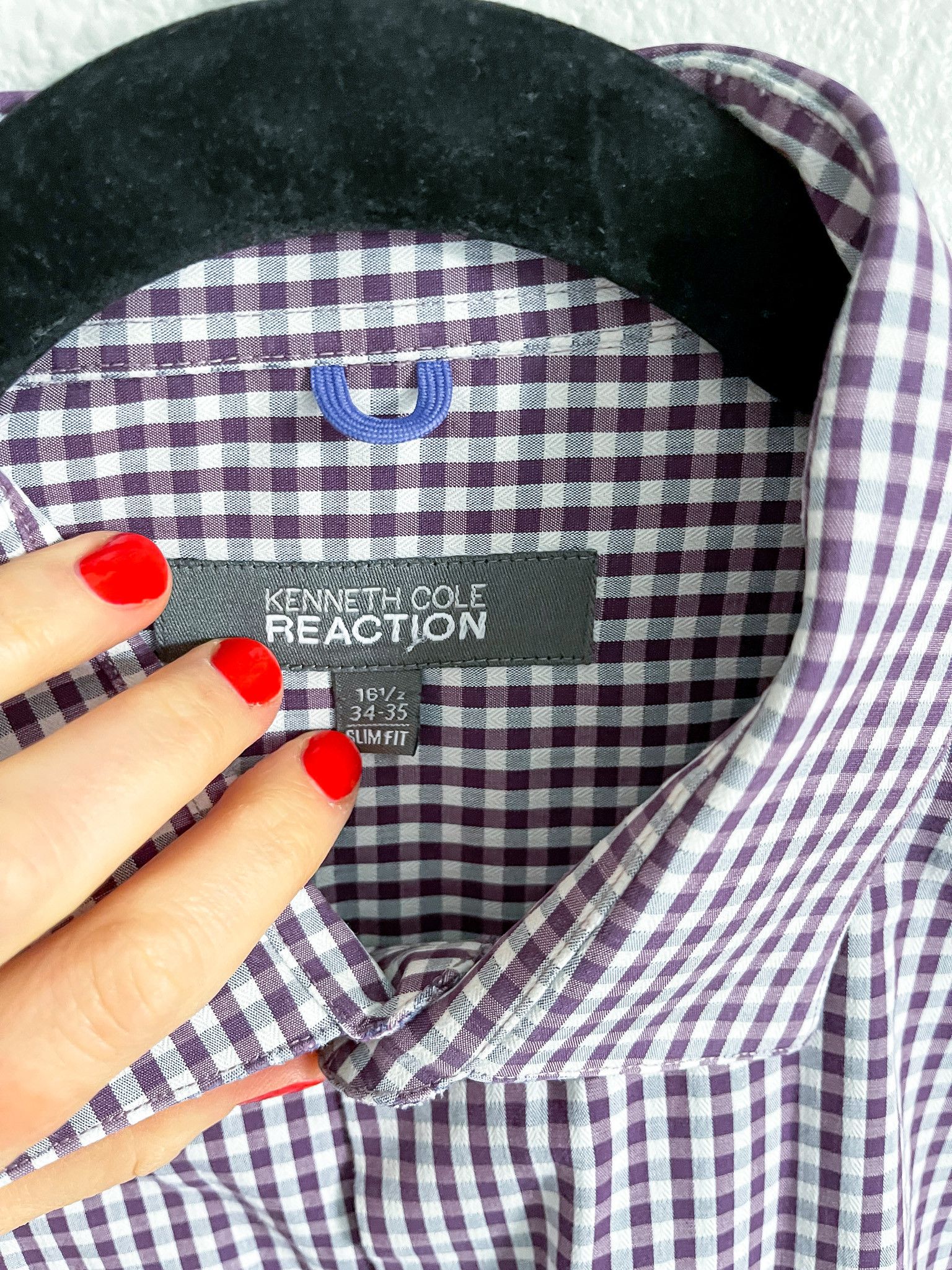 Kenneth Cole Kenneth Cole Reaction Purple Gingham Button Down Shirt Size US L / EU 52-54 / 3 - 2 Thumbnail