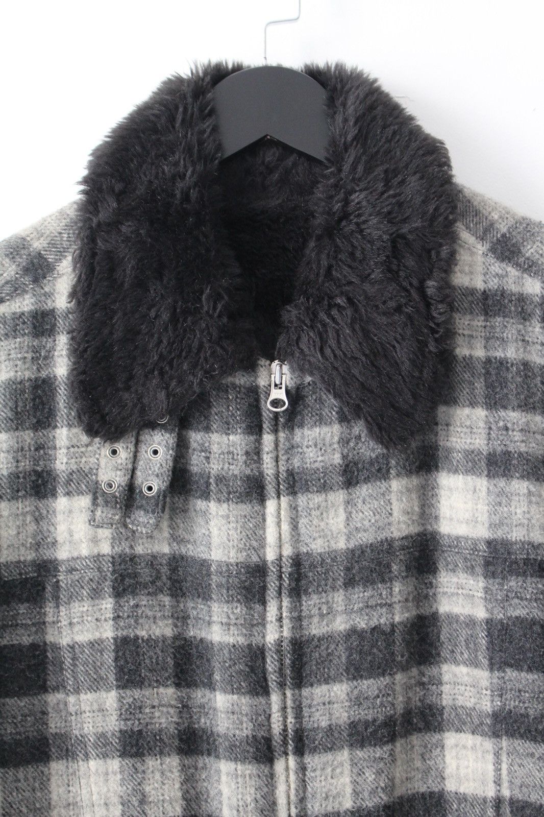 If Six Was Nine AW2003 PPFM FUR WOOL TARTAN REVERSIBLE COAT JACKET Size US M / EU 48-50 / 2 - 4 Thumbnail