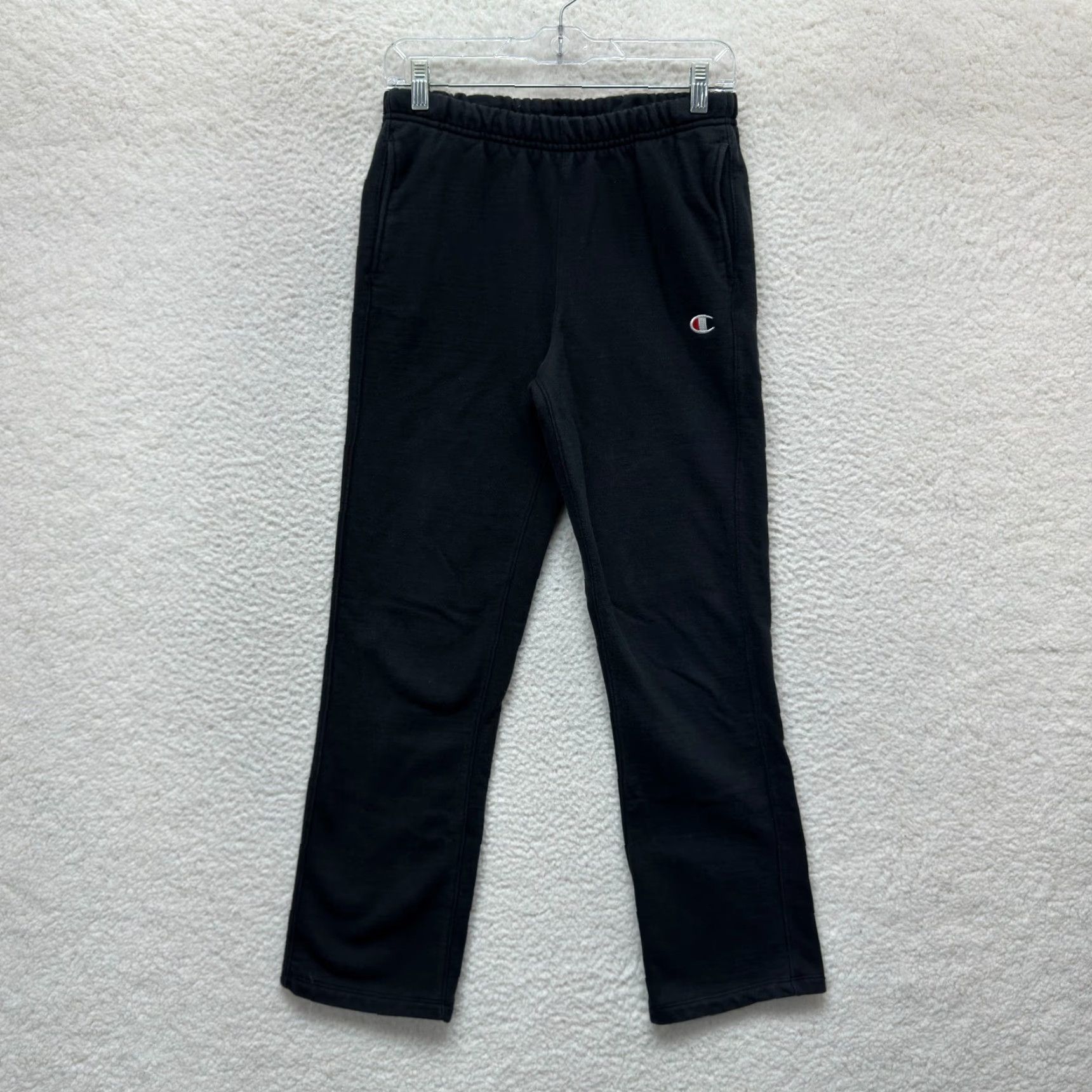 Champion VINTAGE Champion Reverse Weave Sweatpants Small Womens Black Straight Leg Drawstring Size 28" / US 6 / IT 42 - 2 Thumbnail