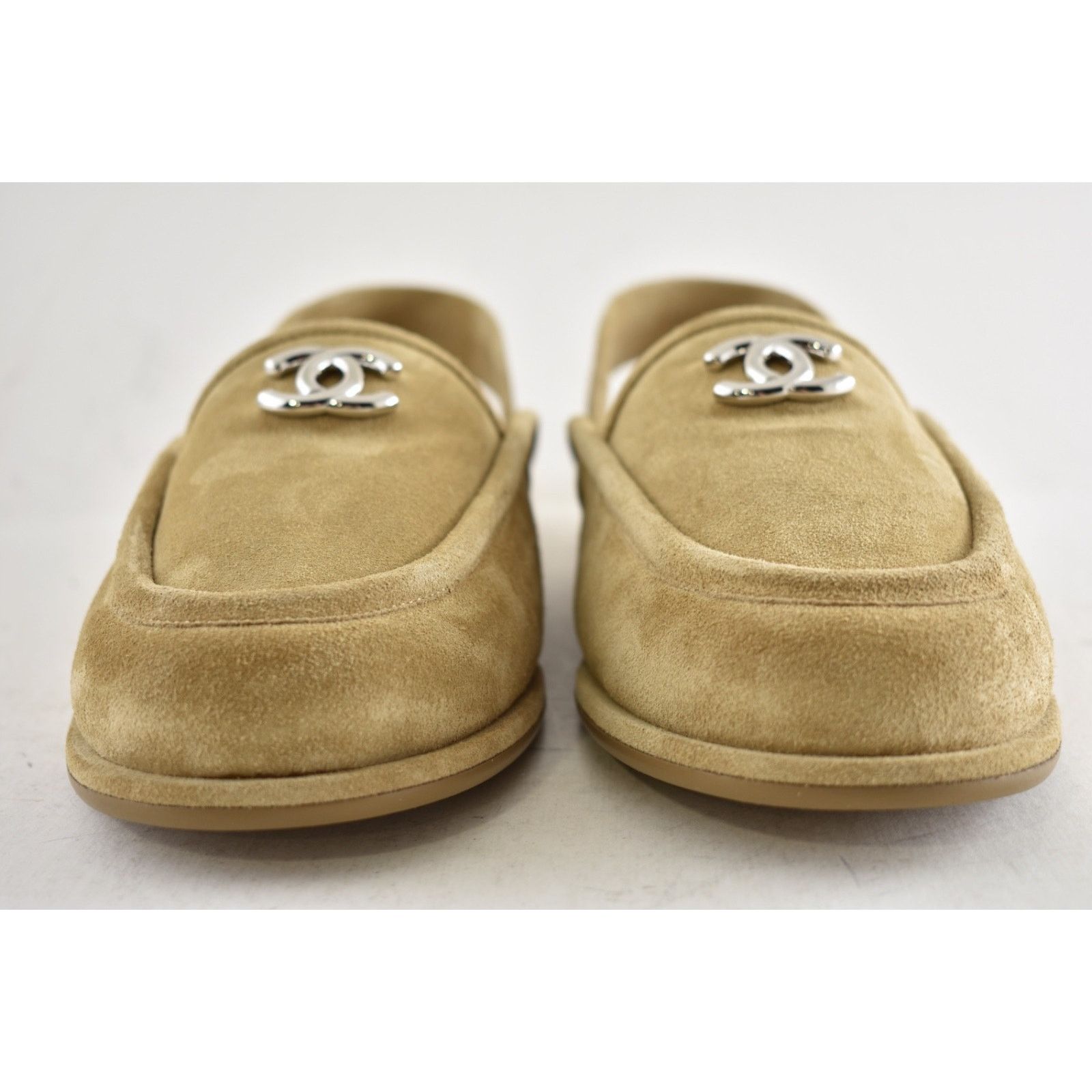 Chanel Chanel Dark Beige Suede Shearling Slingback Loafer Flat 41 Size US 10 / IT 40 - 11 Thumbnail