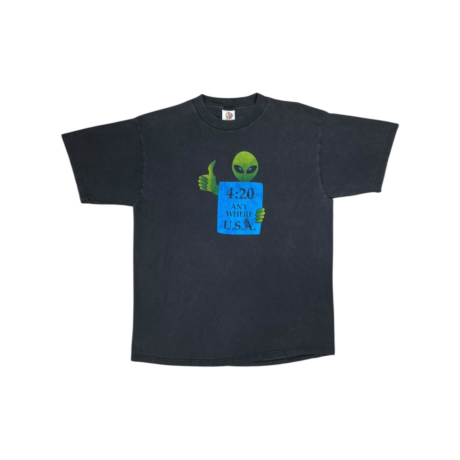 Vintage Vintage 90s 4:20 Alien Anywhere USA faded pot tee (XL) Size US XL / EU 56 / 4 - 1 Thumbnail