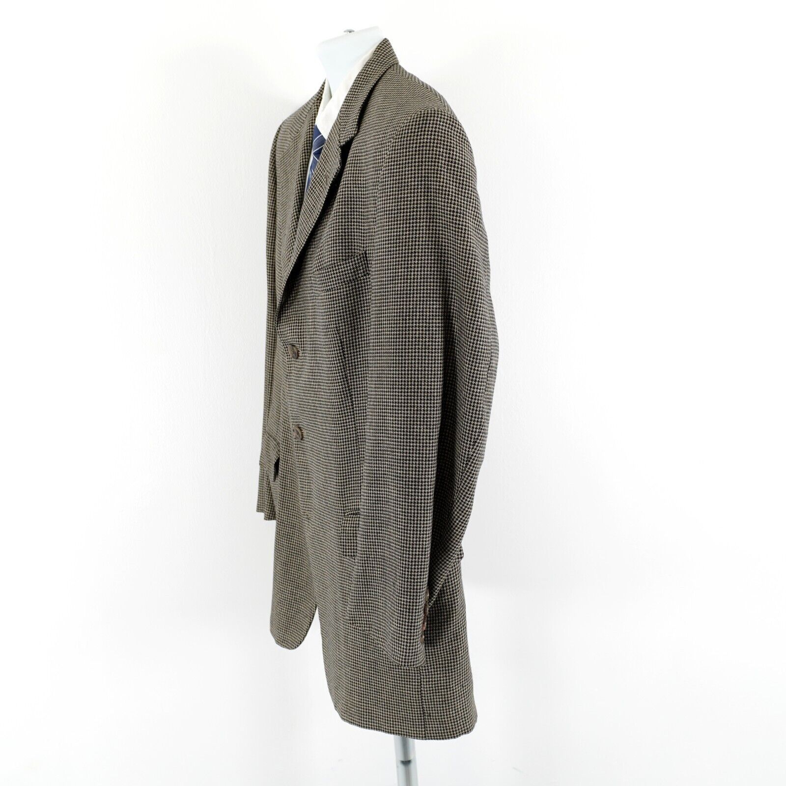 Hart Schaffner Marx Hart Schaffner Marx Parisian Tweed Wool Houndstooth Black Ta Size 42L - 7 Thumbnail