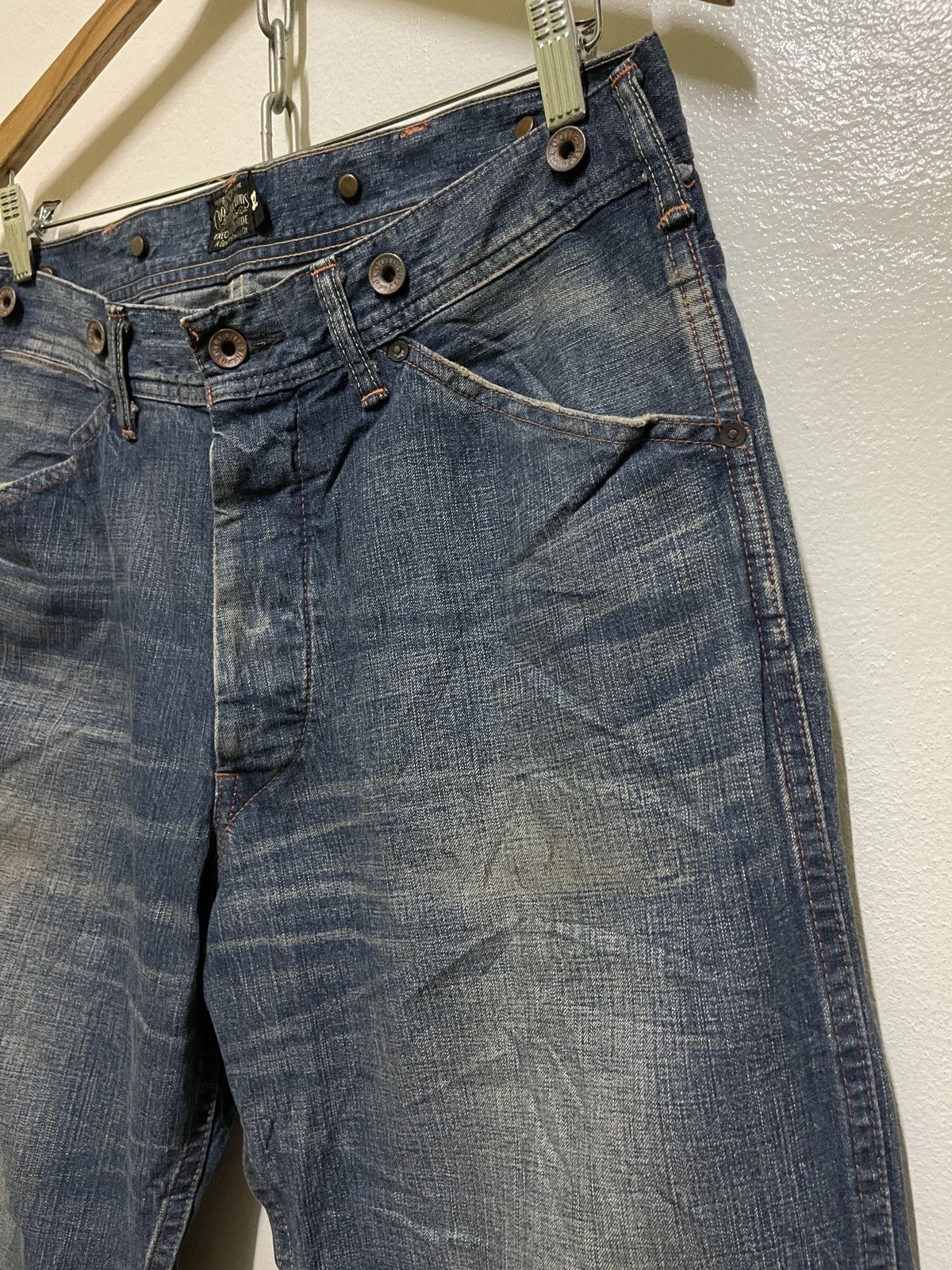 Japanese Brand Cootie Productions Buckle Back Jeans Faded Size US 32 / EU 48 - 6 Thumbnail
