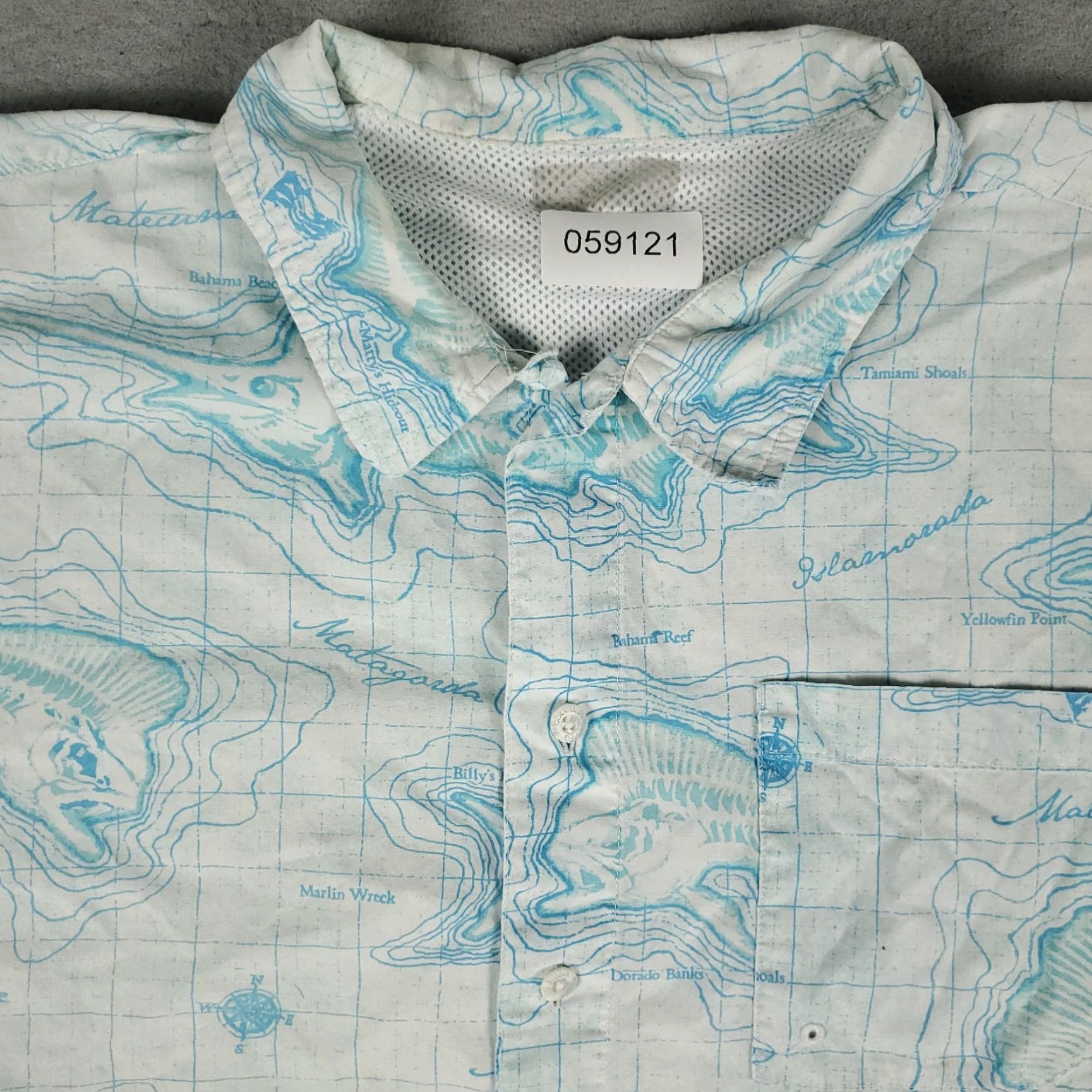 Vintage Columbia Shirt Mens Large Blue PFG Button-Up Short Sleeve STAINED Vented Fishing Collar Size US L / EU 52-54 / 3 - 2 Thumbnail