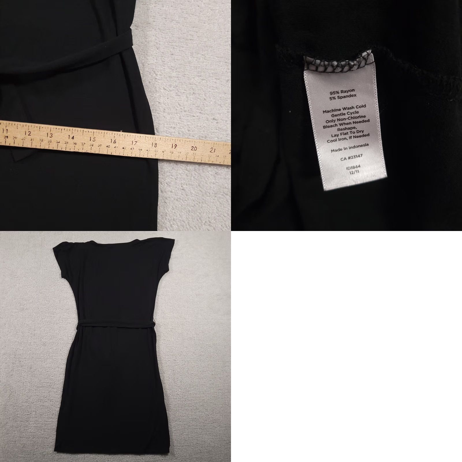 Talbots Talbots Dress Womens Small Black Short Sleeve Belted Knee Length Rayon Spandex Casual Workwear Travel Size 28" / US 6 / IT 42 - 9 Thumbnail