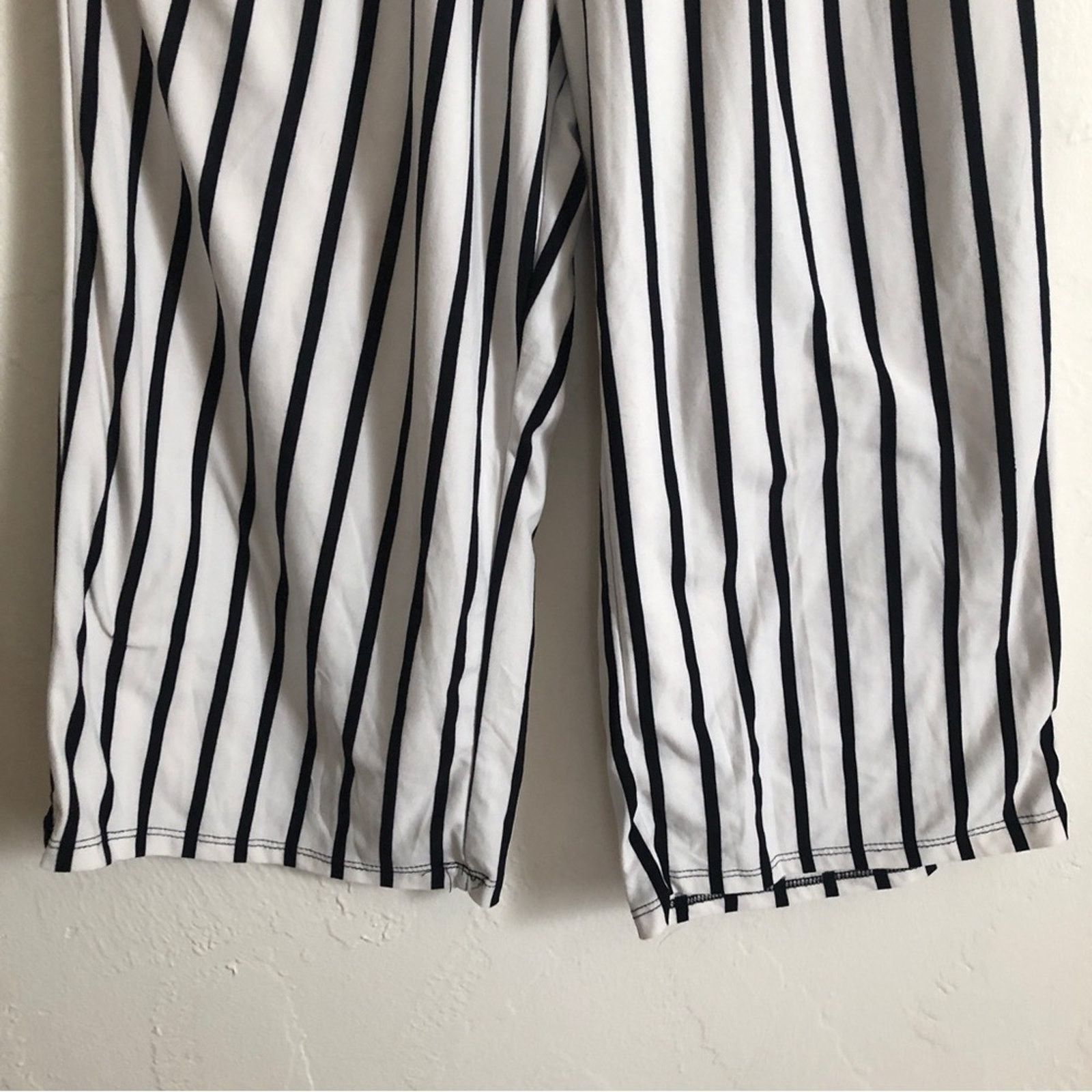 Other J For Justify Strapless Pockets Black White Stripe Jumpsuit Size 30" / US 8 / IT 44 - 2 Thumbnail