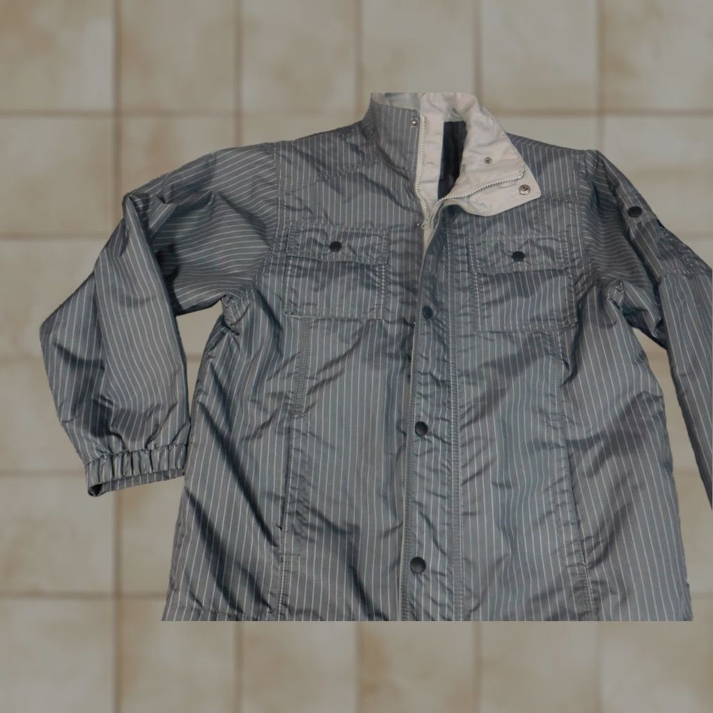 Old Navy Old Navy Coat Womens XL Green Striped Full Zip Denim Cotton Blend Size XL / US 12-14 / IT 48-50 - 1 Thumbnail